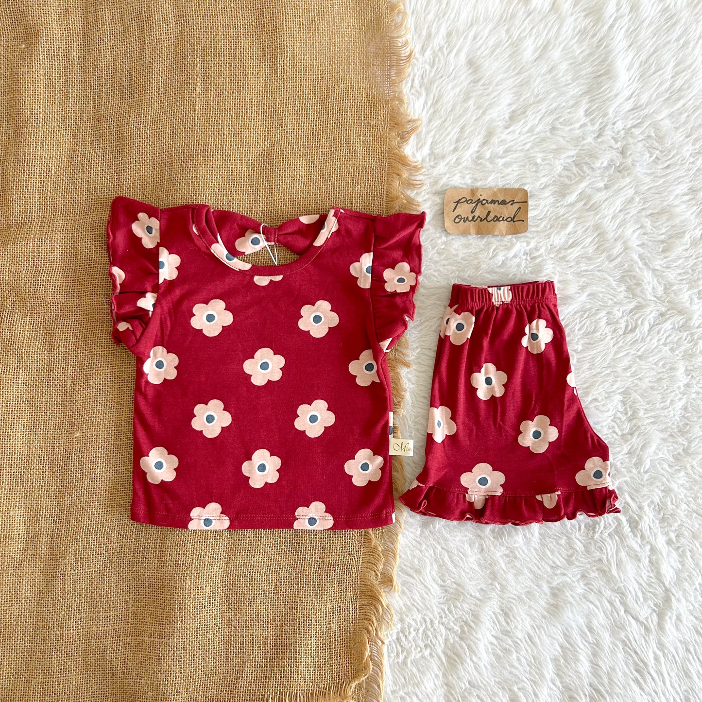 MARIA KIDS | cotton ruffles top + shorts sleepwear pajama set | PajamasOverload