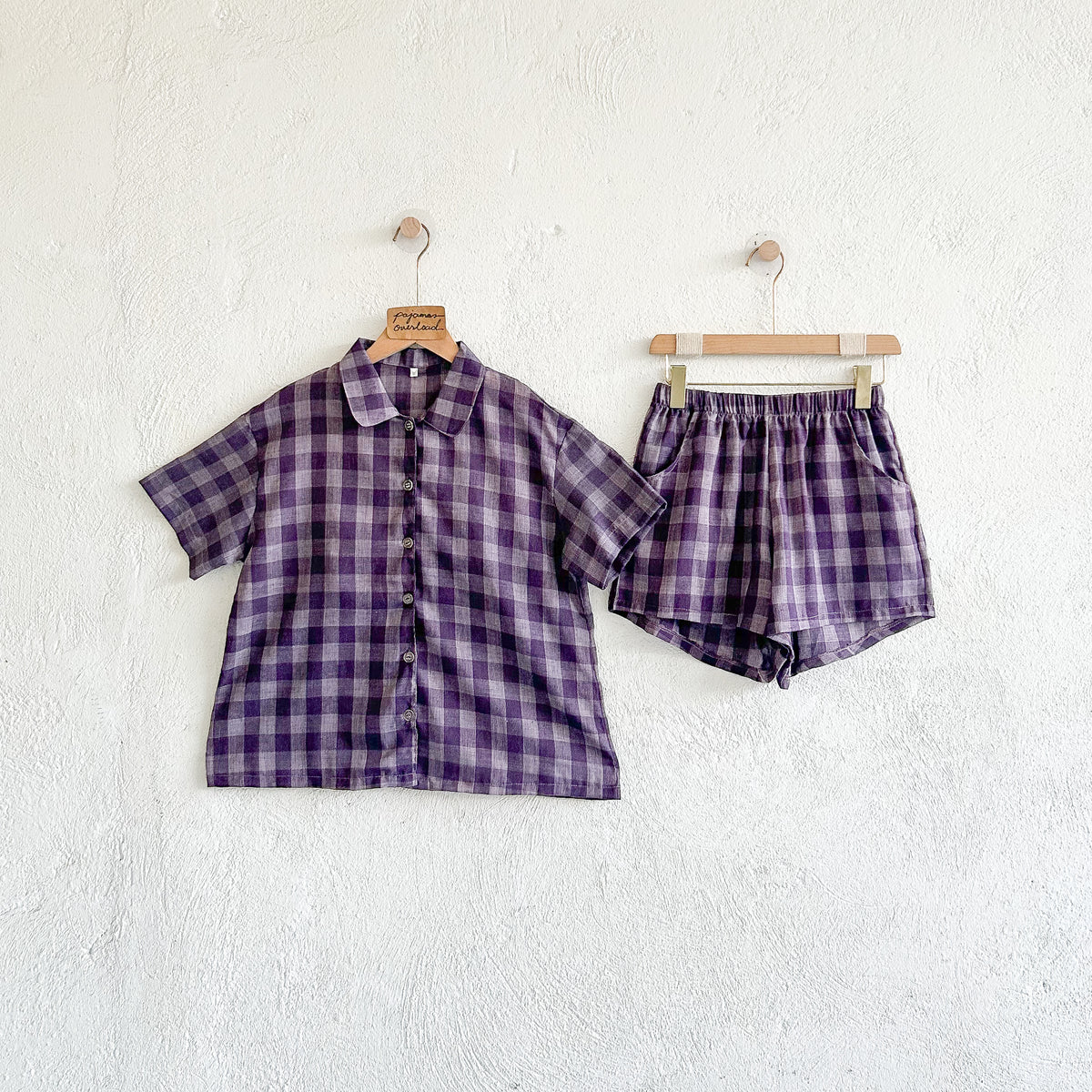 JULIANA | koreanwoven/twill shortsleeves + shorts buttondown set | PajamasOverload