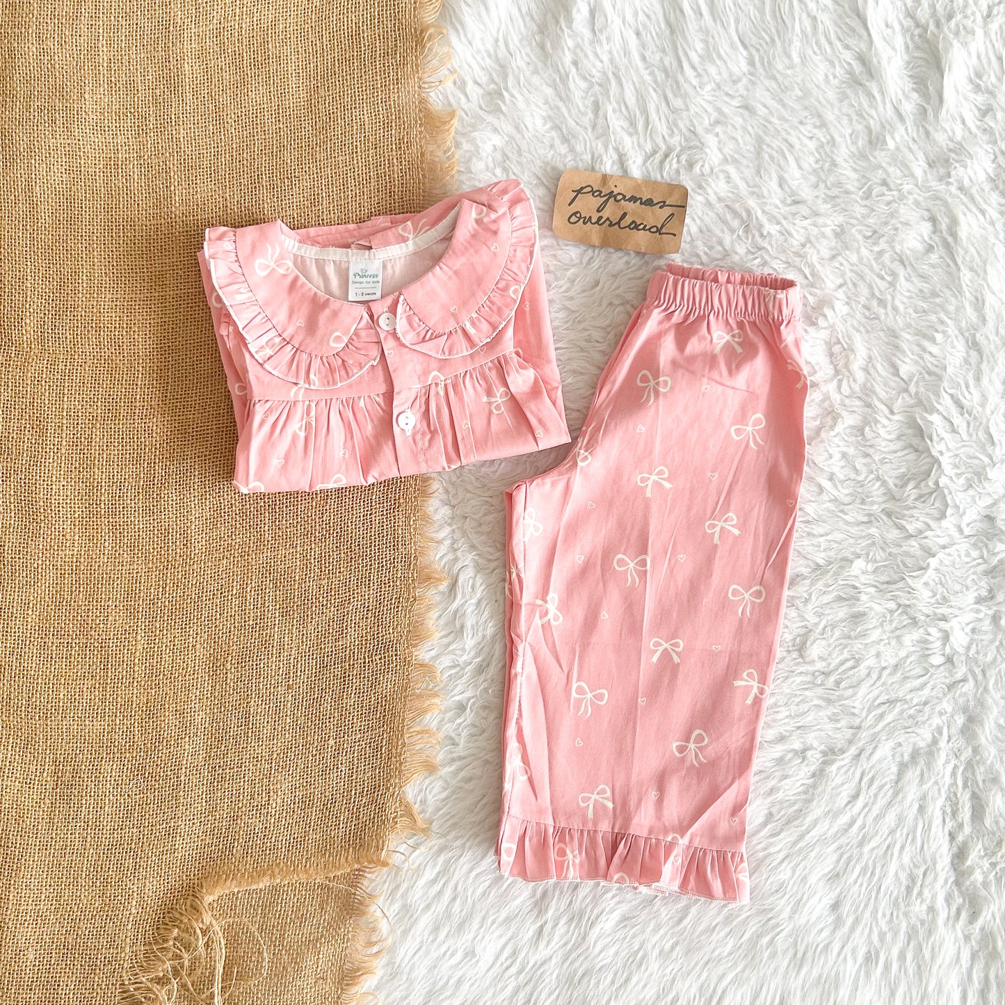 MARIKIT | cotton ruffles top + pants sleepwear pajama set | PajamasOverload