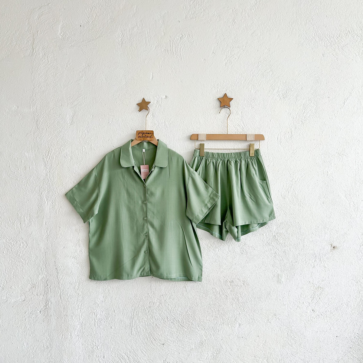 JULIANA | soft linen shortsleeves + shorts buttondown set | PajamasOverload