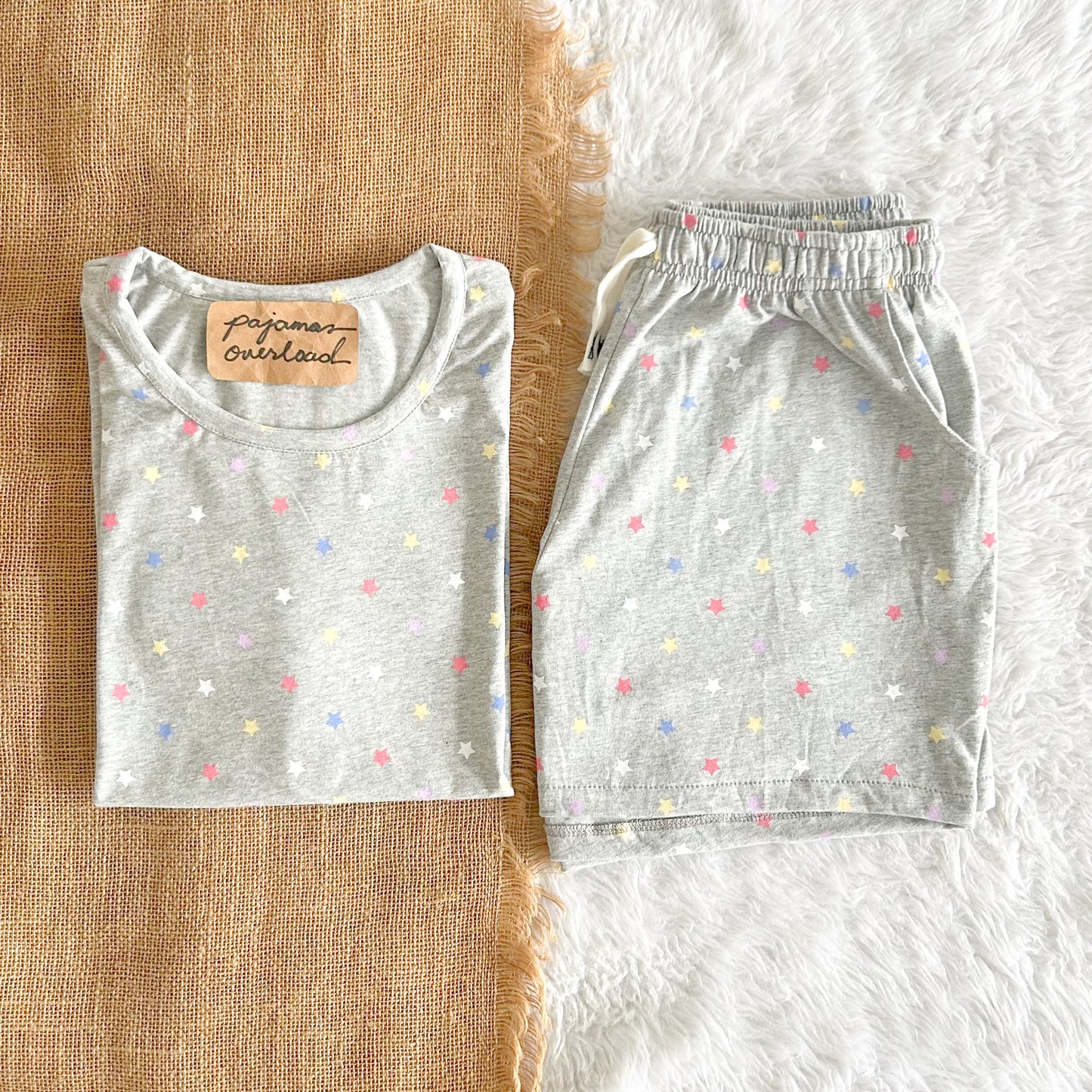 LIZ | soft linen / cotton jersey oversized shirt + shorts loungewear pajama set | PajamasOverload