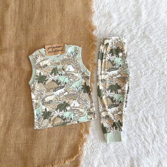 CLARK KIDS | cotton sando top + pants sleepwear pajama set | PajamasOverload