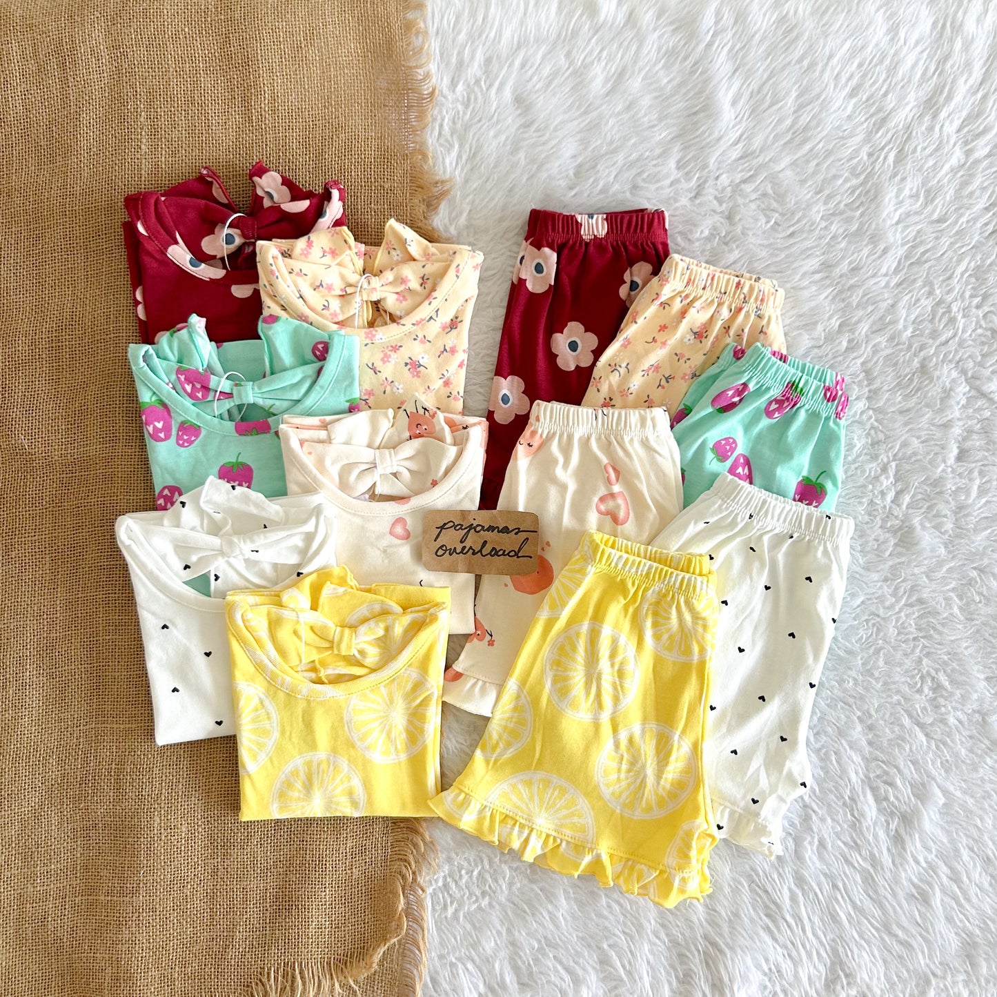 MARIA KIDS | cotton ruffles top + shorts sleepwear pajama set | PajamasOverload