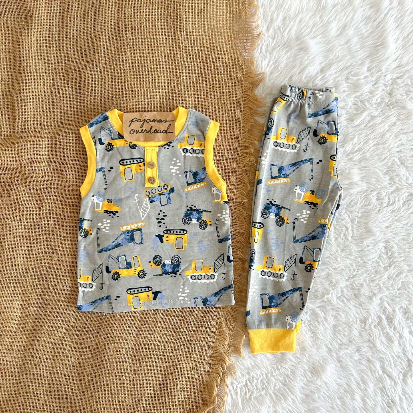 CLARK KIDS | cotton sando top + pants sleepwear pajama set | PajamasOverload