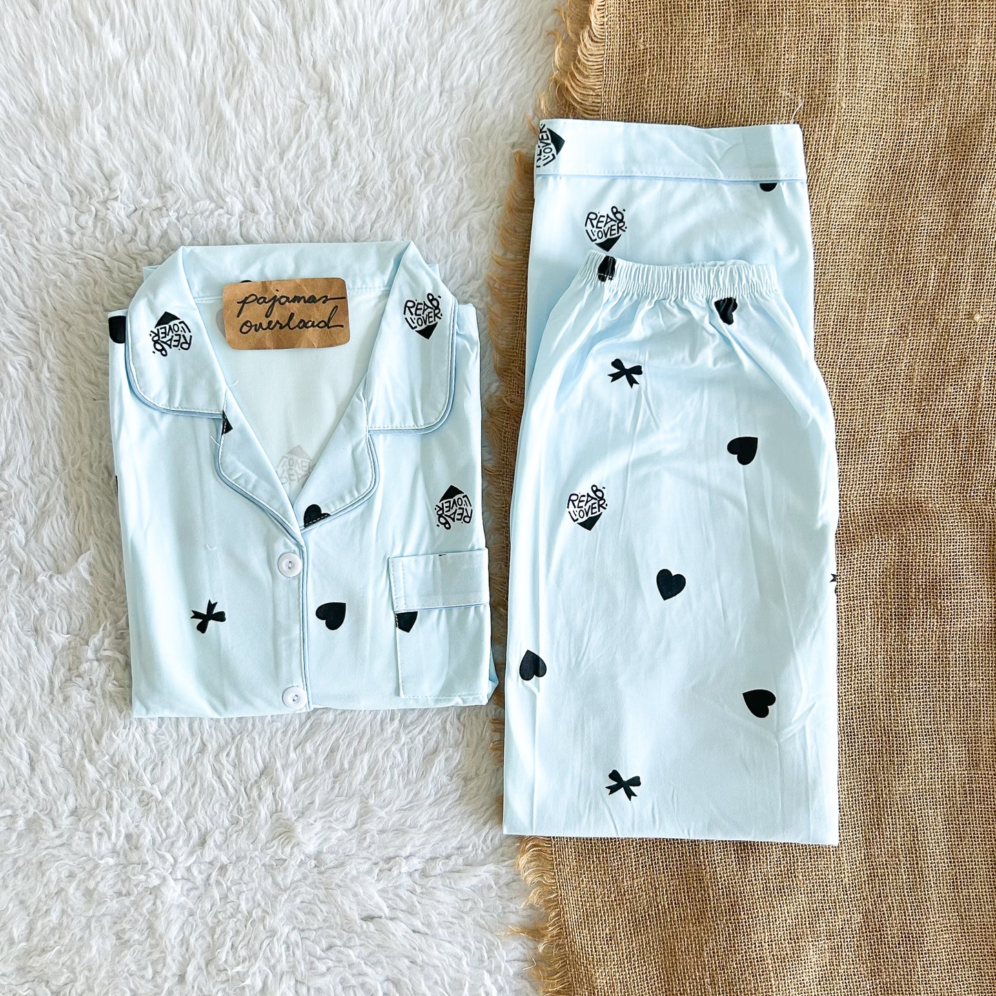 JOEY | polycotton shortsleeves + pants pajama set | PajamasOverload