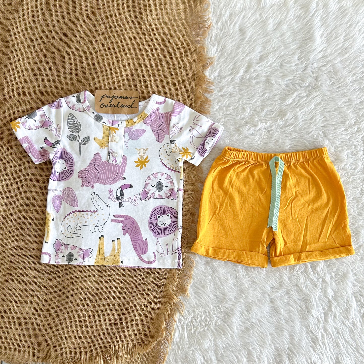 RYGEL KIDS | cotton shortsleeves top + shorts sleepwear pajama set | PajamasOverload