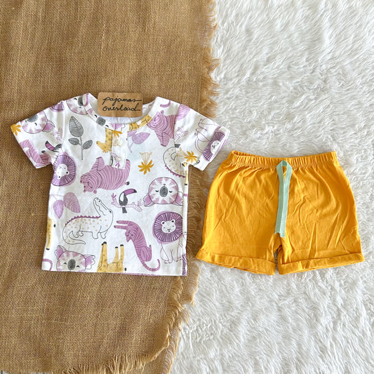 RYGEL KIDS | cotton shortsleeves top + shorts sleepwear pajama set | PajamasOverload