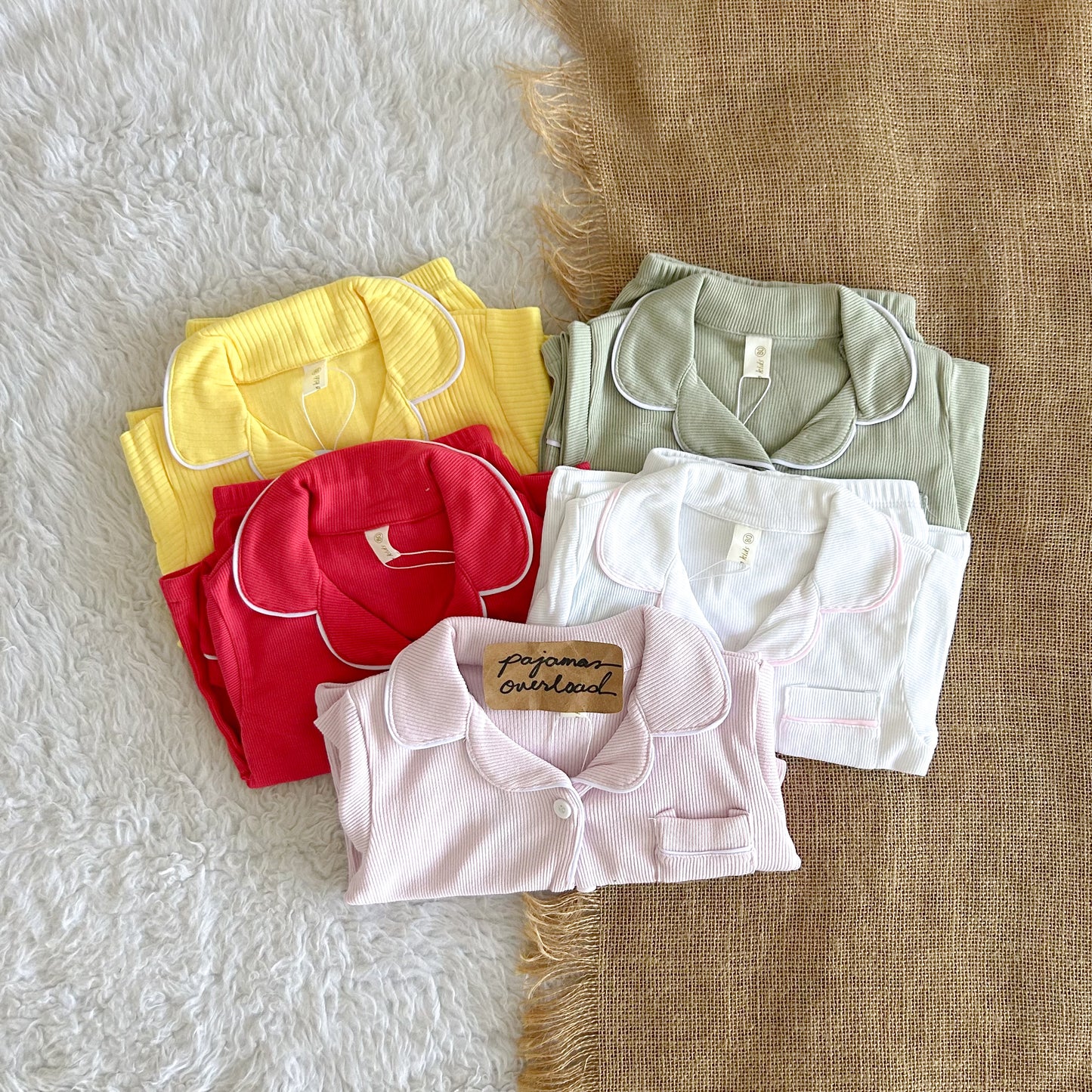 ERIN KIDS | cotton shortsleeves top + pants sleepwear pajama set | PajamasOverload