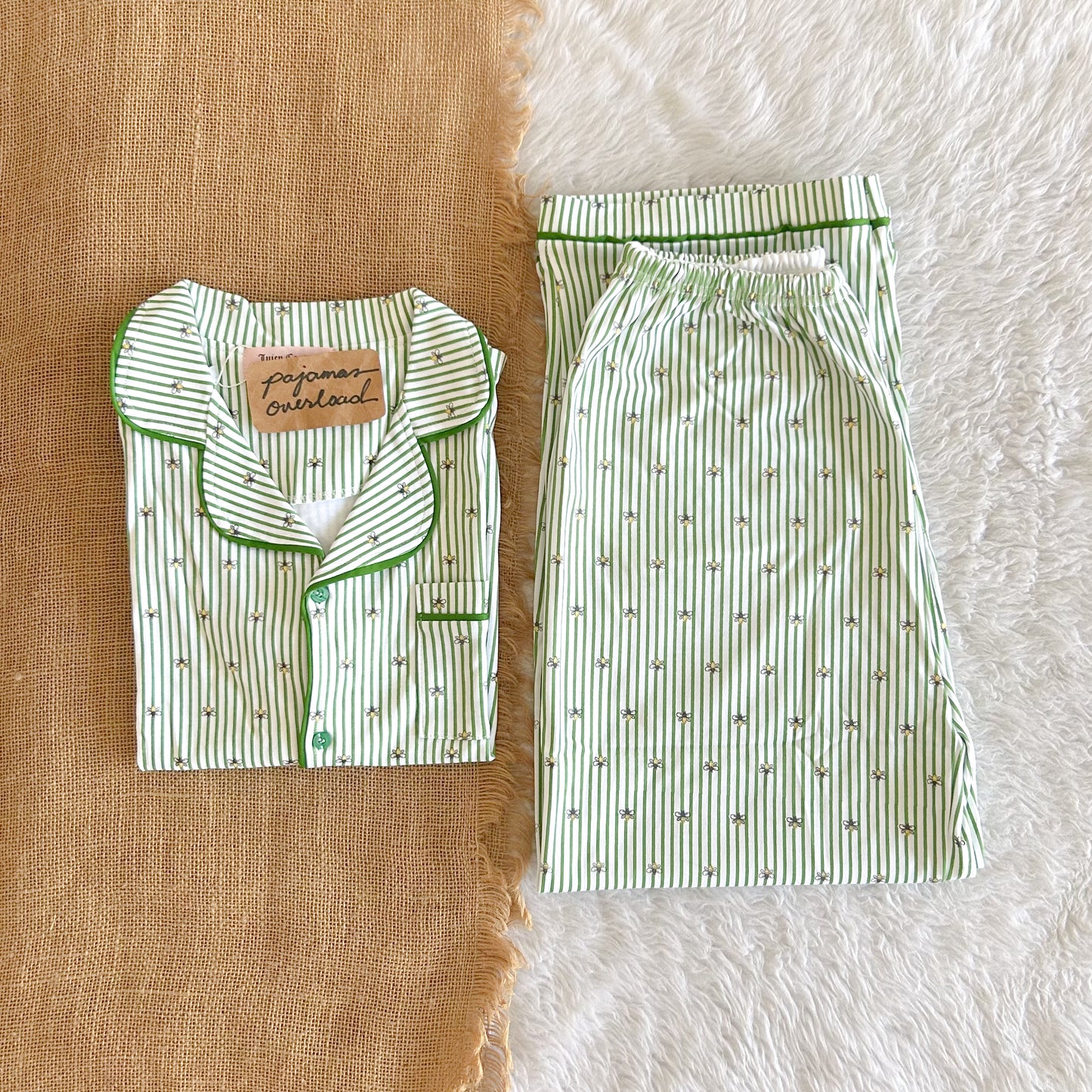 Juicy couture | cotton shortsleeves top + pants sleepwear pajama set | PajamasOverload