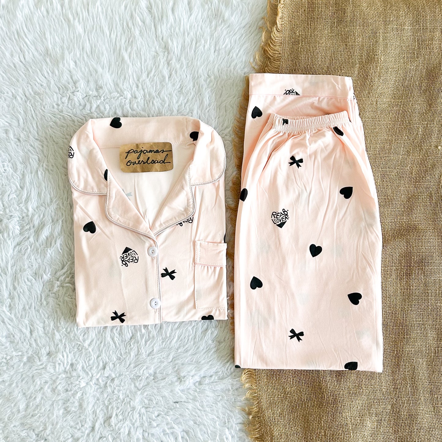 JOEY | polycotton shortsleeves + pants pajama set | PajamasOverload