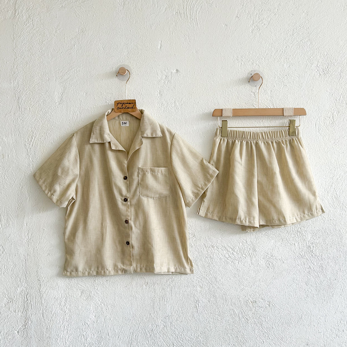 BRIA | viscose linen shortsleeves + shorts sleepwear pajama set | PajamasOverload