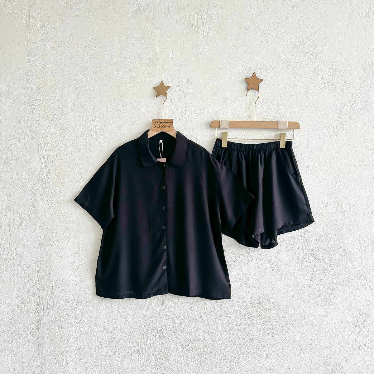 JULIANA | soft linen shortsleeves + shorts buttondown set | PajamasOverload