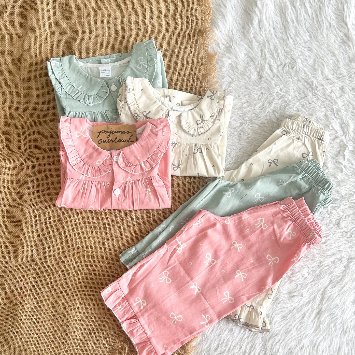MARIKIT | cotton ruffles top + pants sleepwear pajama set | PajamasOverload