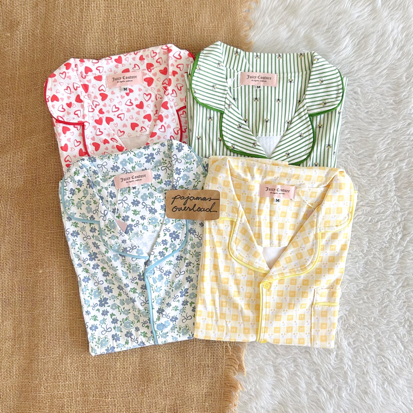 Juicy couture | cotton shortsleeves top + pants sleepwear pajama set | PajamasOverload