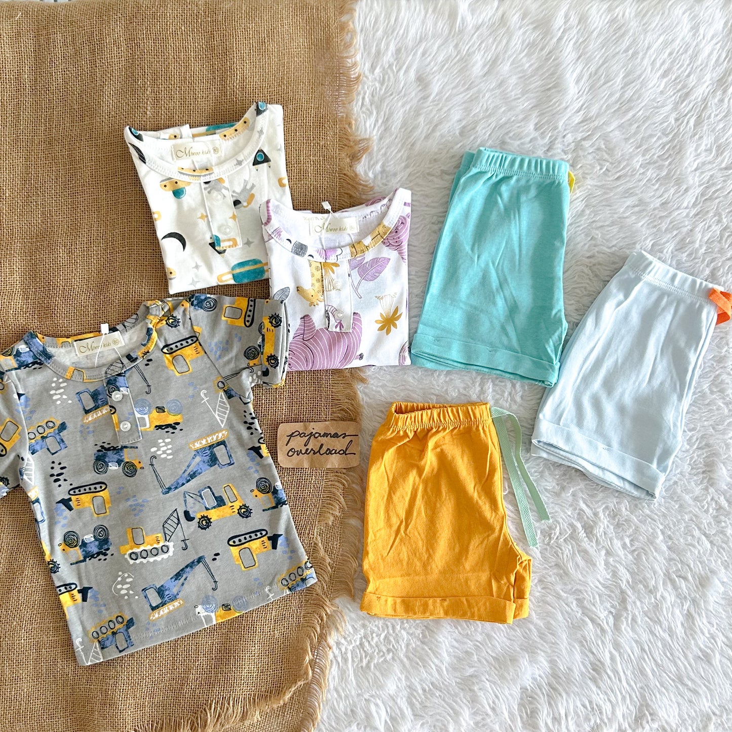 RYGEL KIDS | cotton shortsleeves top + shorts sleepwear pajama set | PajamasOverload