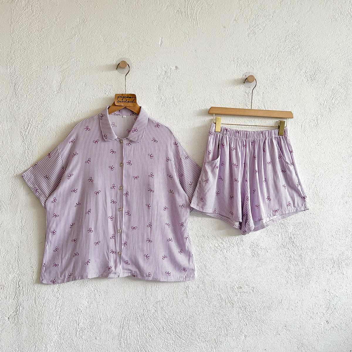JULIANA | soft linen shortsleeves + shorts buttondown set | PajamasOverload