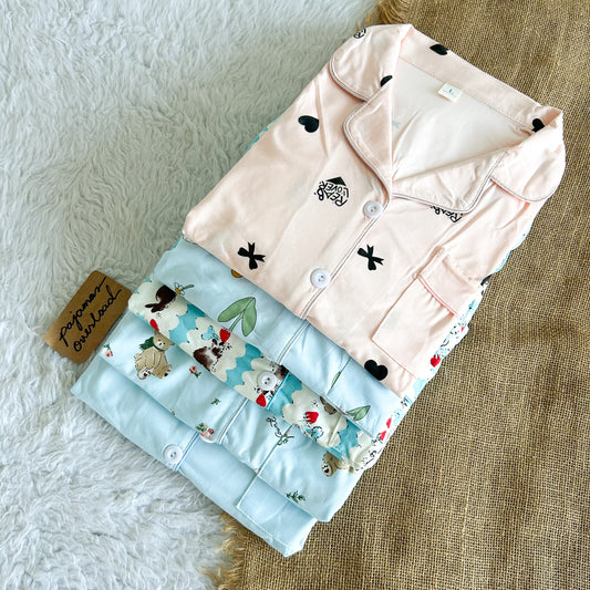 JOEY | polycotton shortsleeves + pants pajama set | PajamasOverload