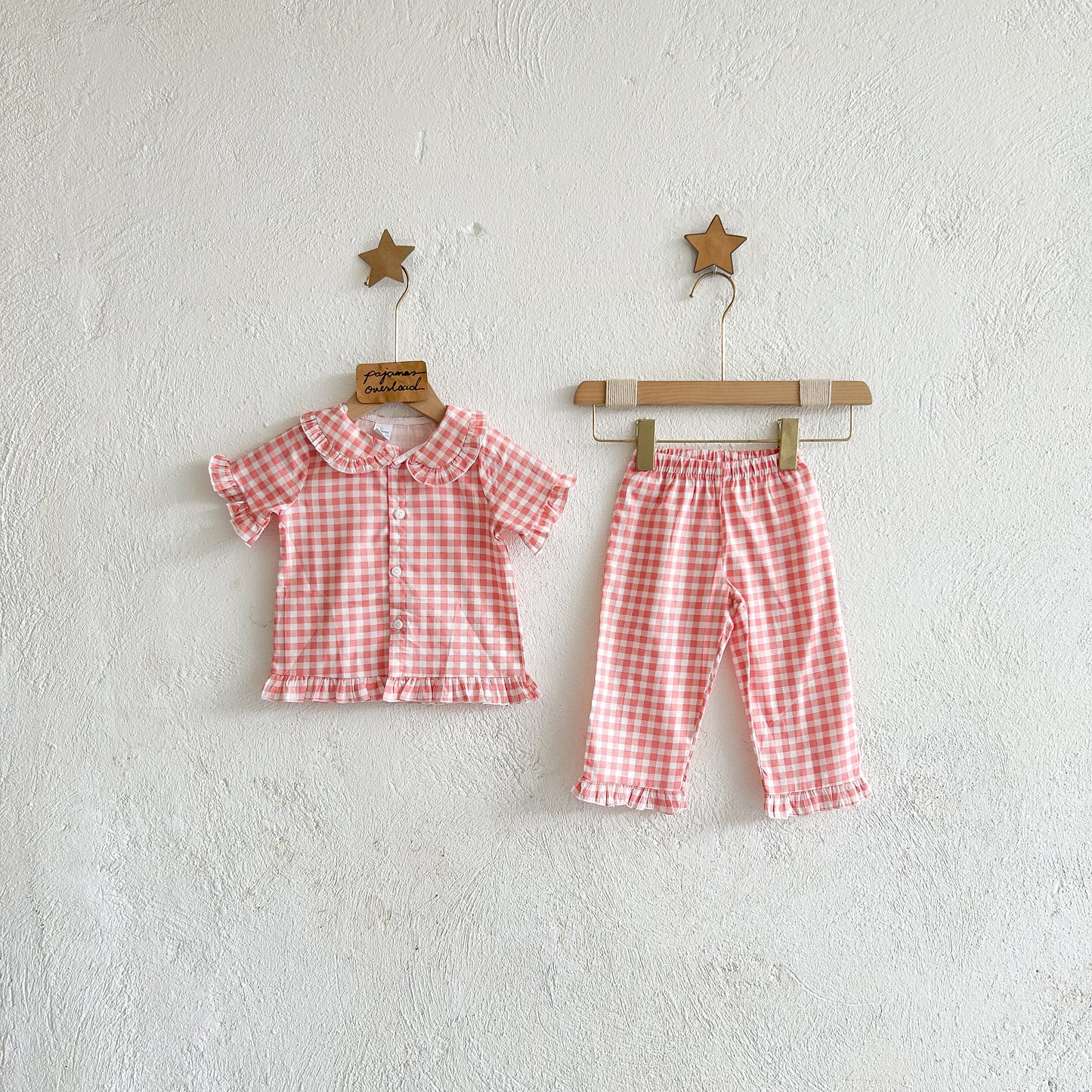 MARIKIT KIDS | cotton ruffles shortsleeves + shorts sleepwear pajama set | PajamasOverload