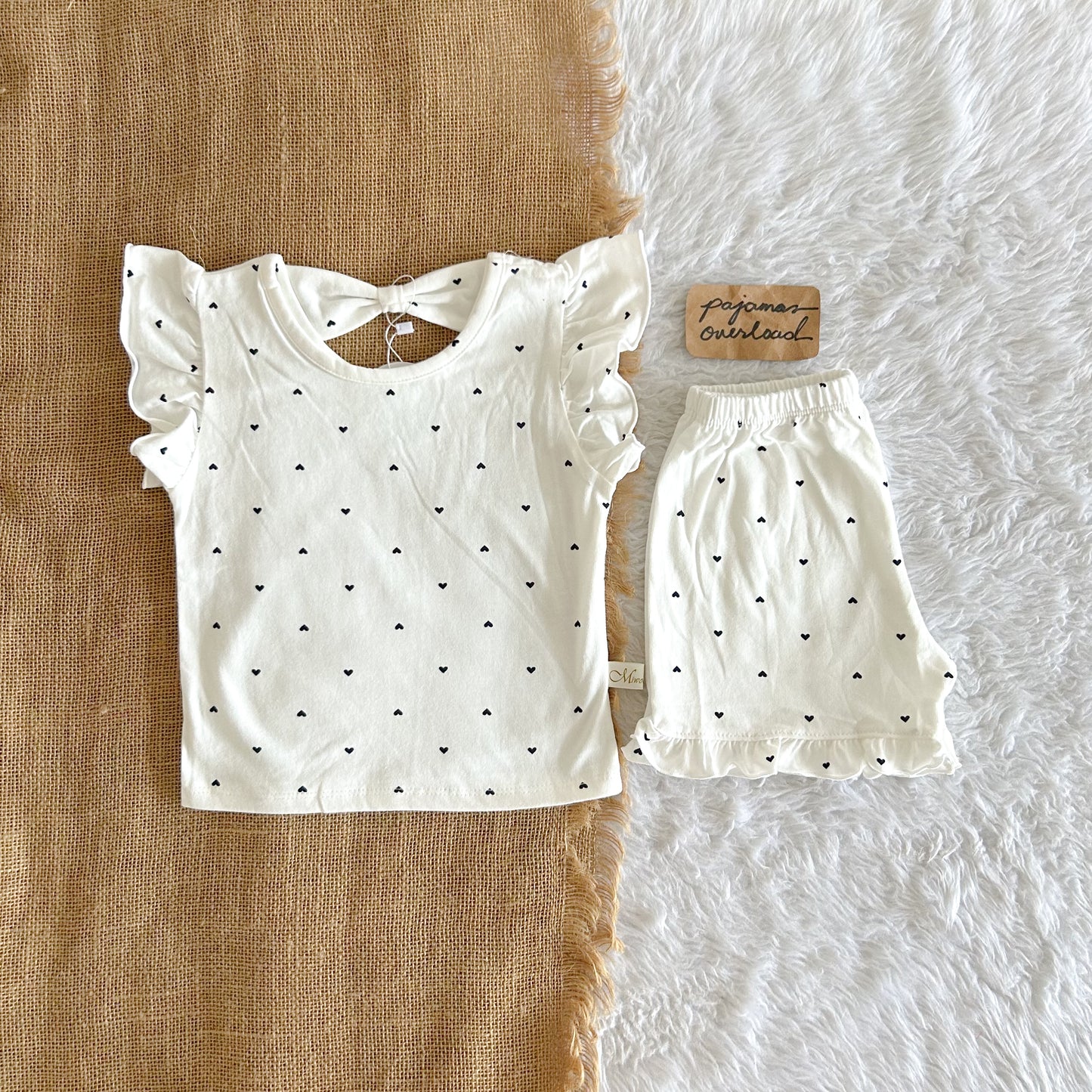 MARIA KIDS | cotton ruffles top + shorts sleepwear pajama set | PajamasOverload