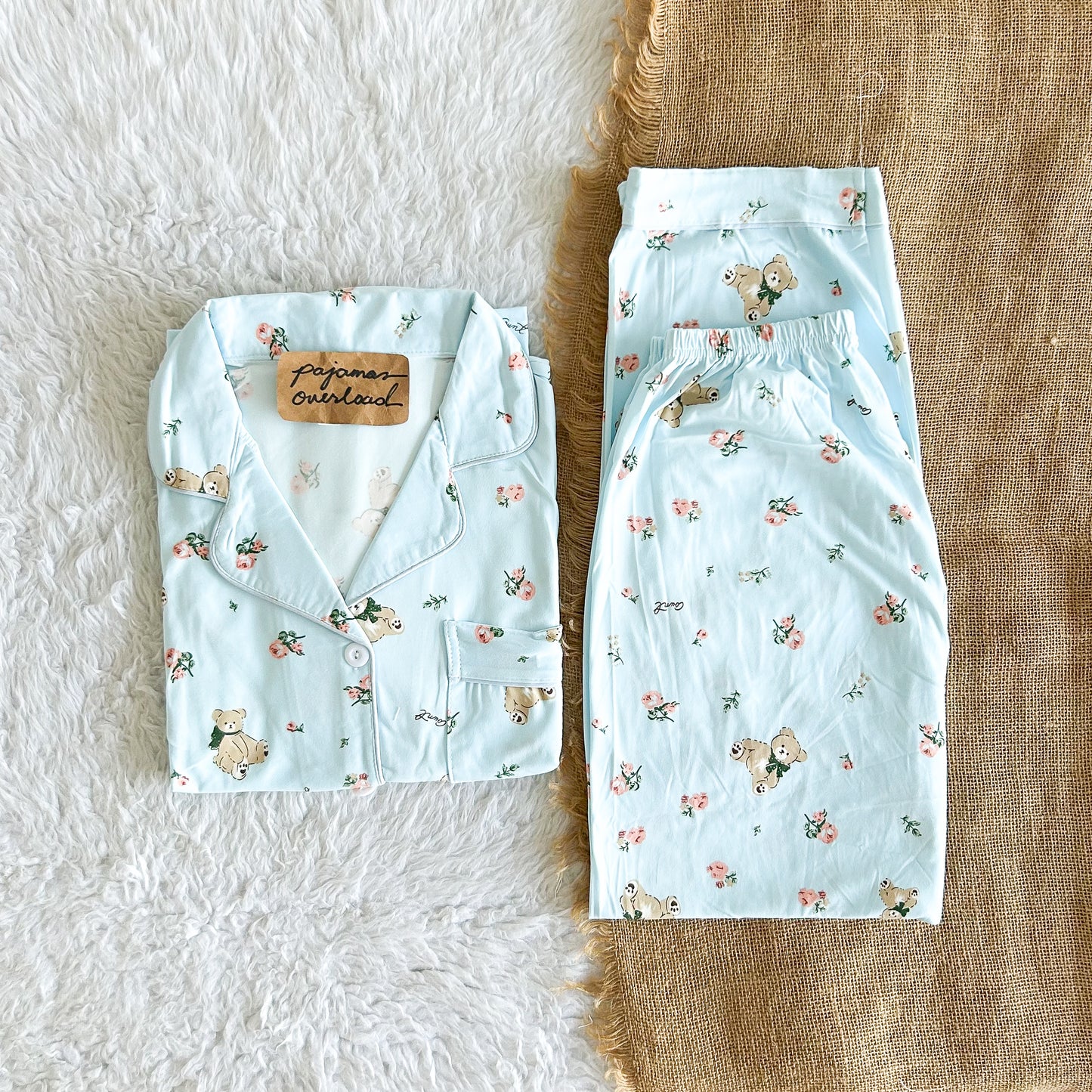 JOEY | polycotton shortsleeves + pants pajama set | PajamasOverload