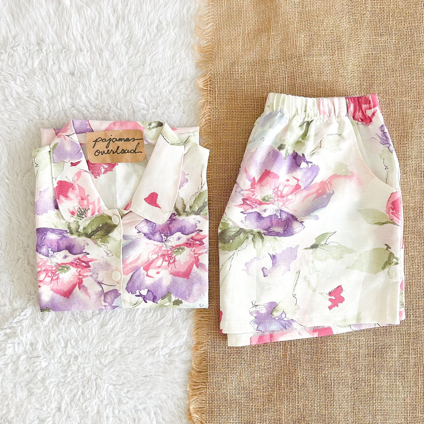 JULIANA | koreanwoven/twill shortsleeves + shorts buttondown set | PajamasOverload
