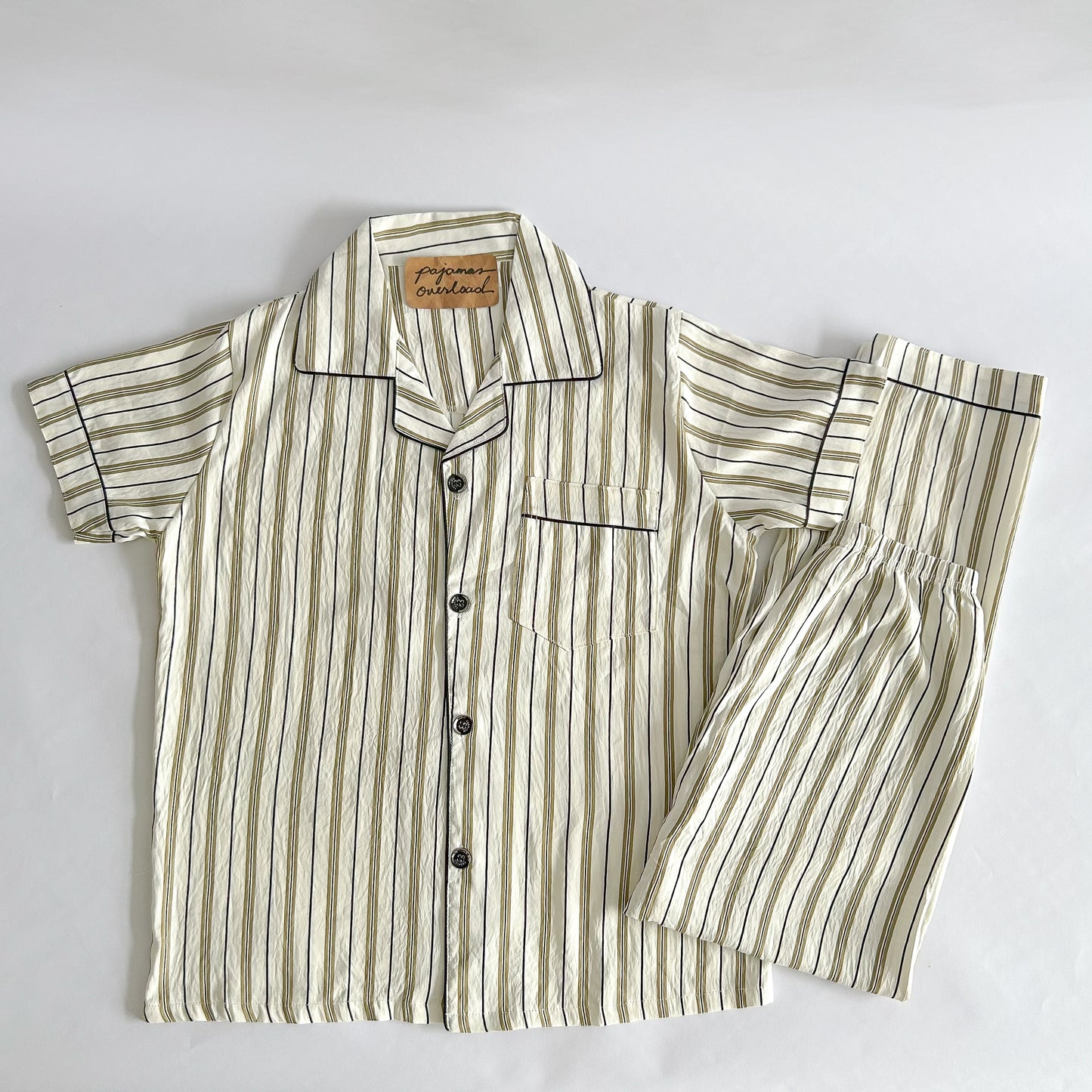MIKE CRUMPLED | crumpled shortsleeves + pants sleepwear pajama set for MEN | PajamasOverload