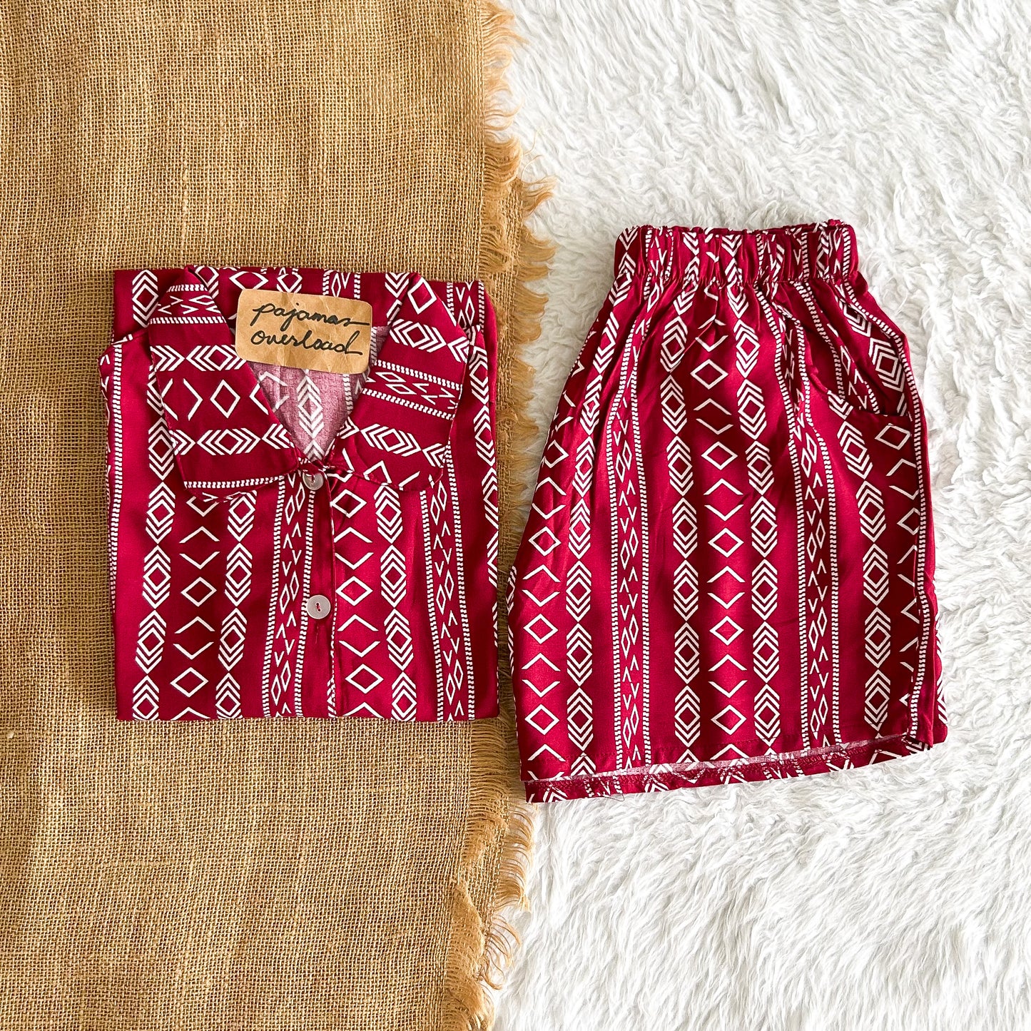 JULIANA | soft linen shortsleeves + shorts buttondown set | PajamasOverload