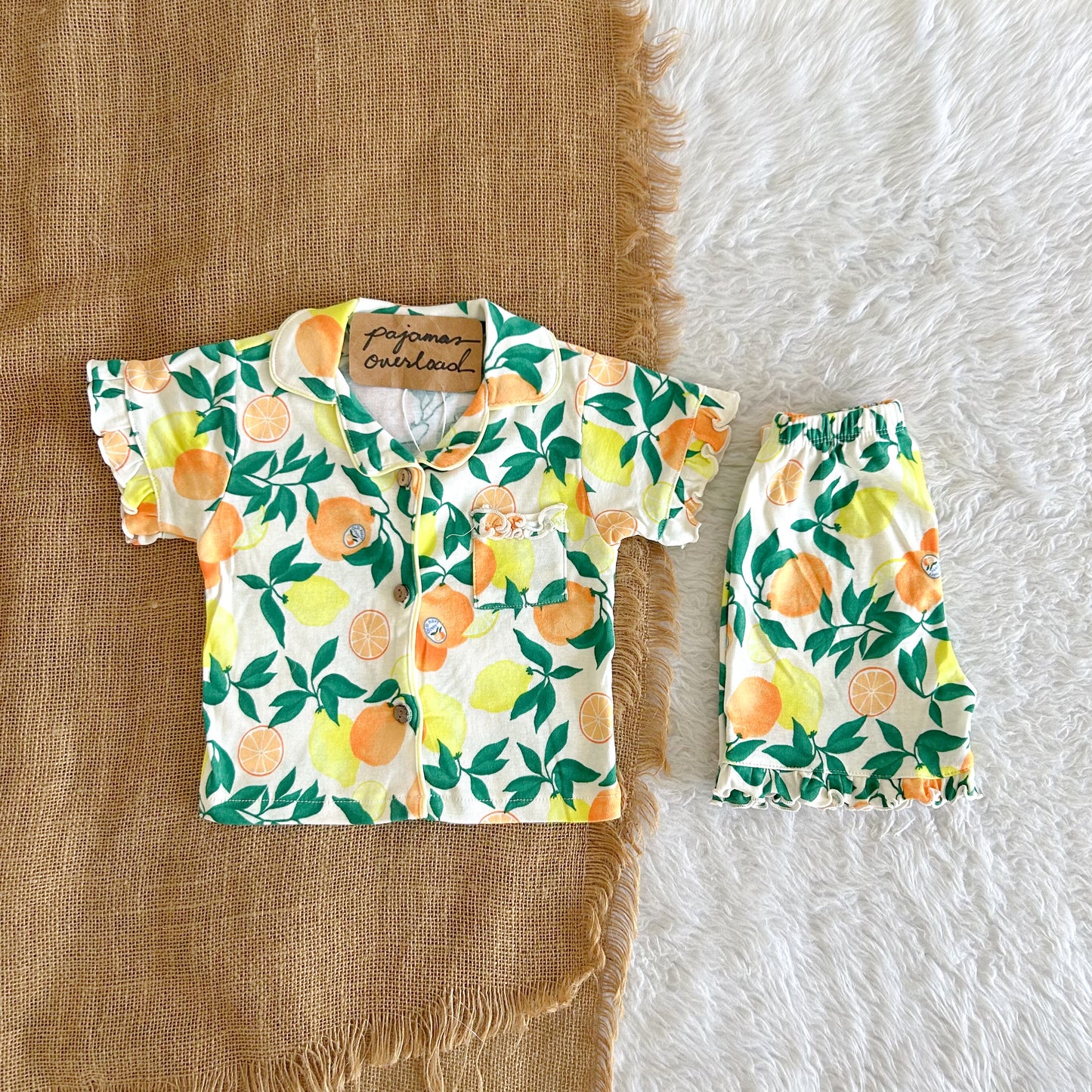 MARTHA KIDS | cotton shortsleeves + shorts sleepwear pajama set | PajamasOverload