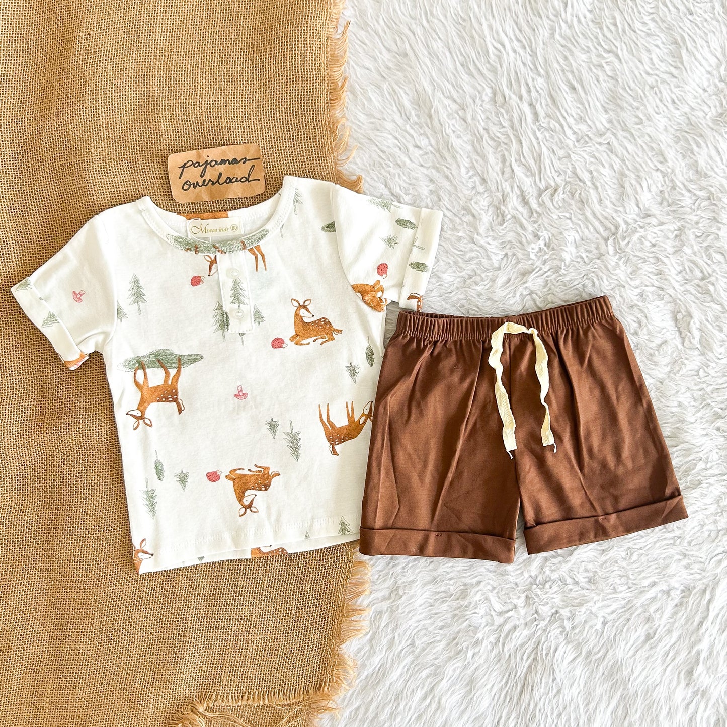 RYGEL KIDS | cotton shortsleeves top + shorts sleepwear pajama set | PajamasOverload