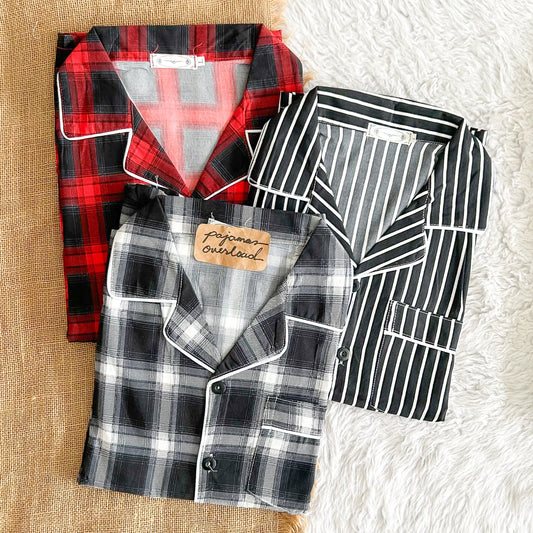 MIKE CRUMPLED | crumpled shortsleeves + pants sleepwear pajama set for MEN | PajamasOverload