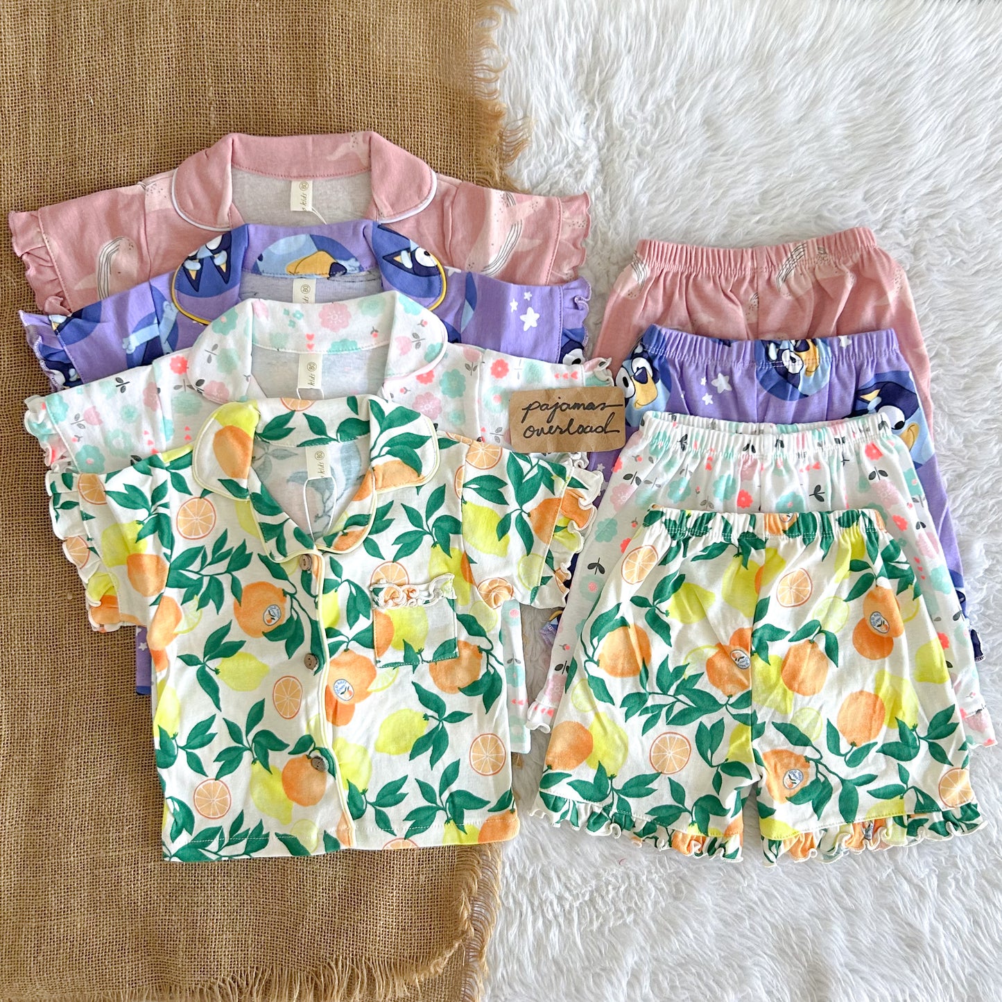 MARTHA KIDS | cotton shortsleeves + shorts sleepwear pajama set | PajamasOverload