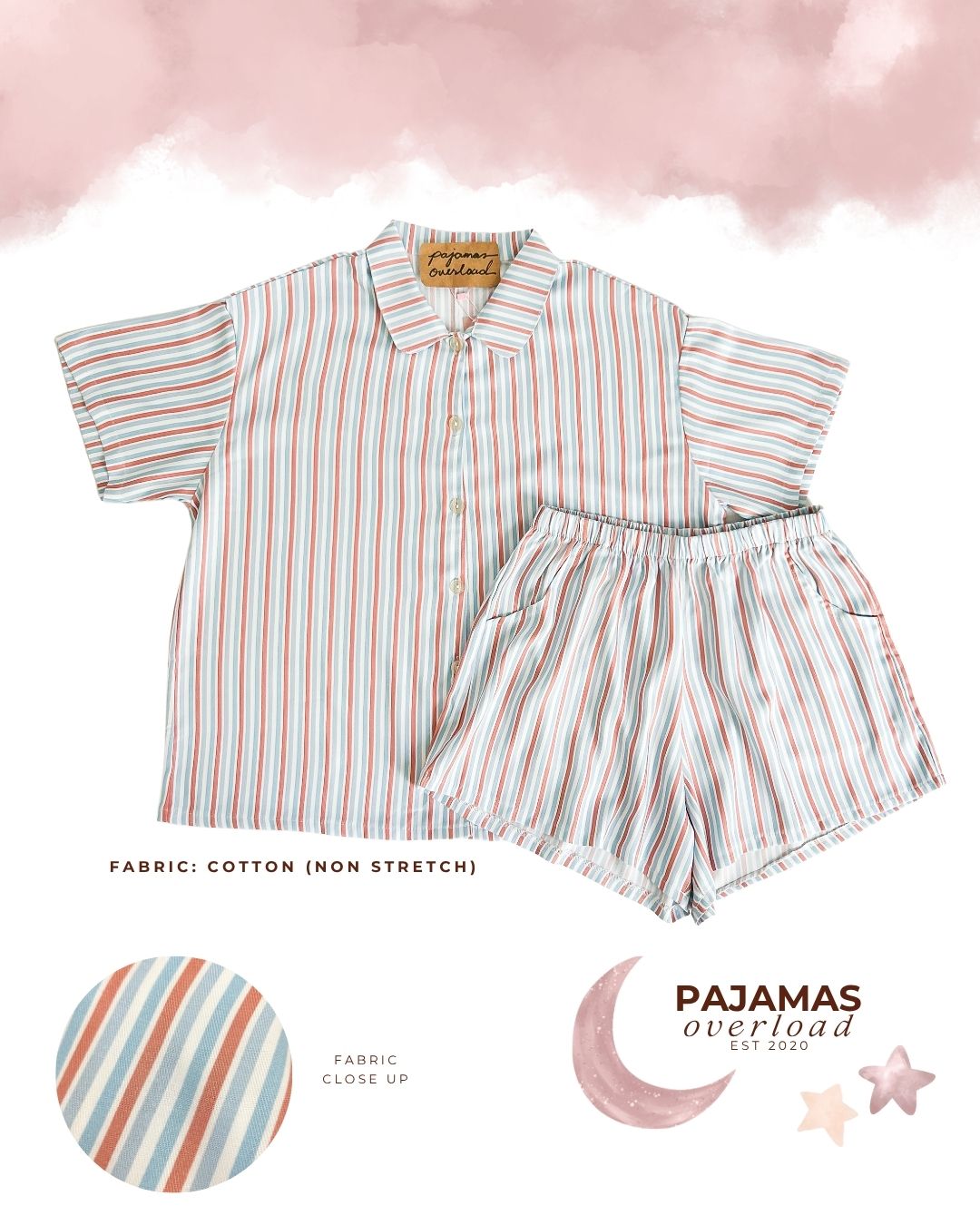 JULIANA | koreanwoven/twill shortsleeves + shorts buttondown set | PajamasOverload
