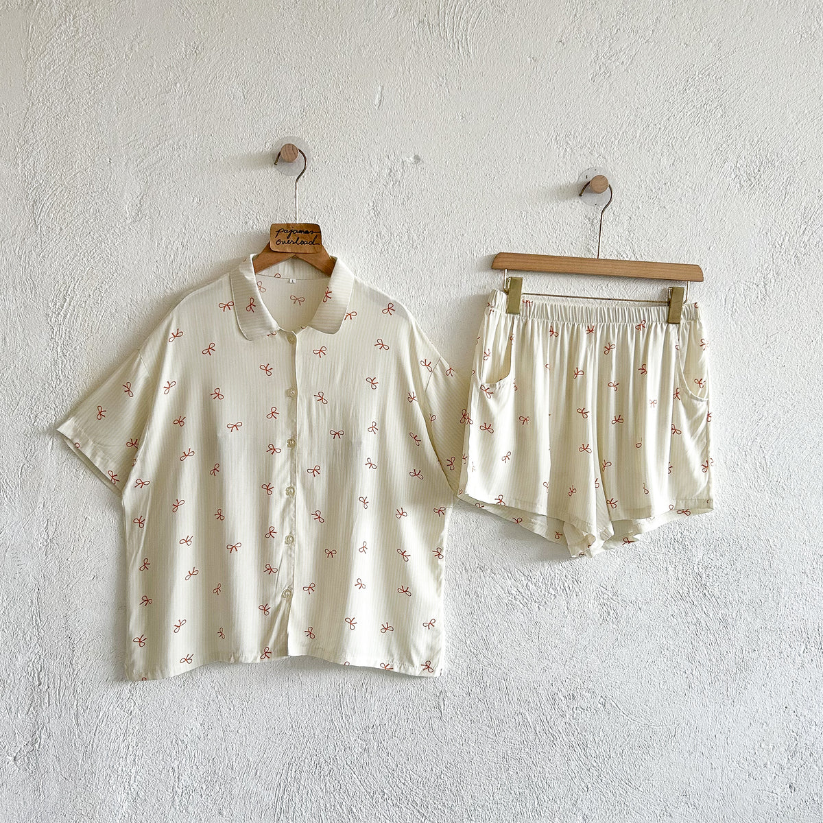 JULIANA | soft linen shortsleeves + shorts buttondown set | PajamasOverload