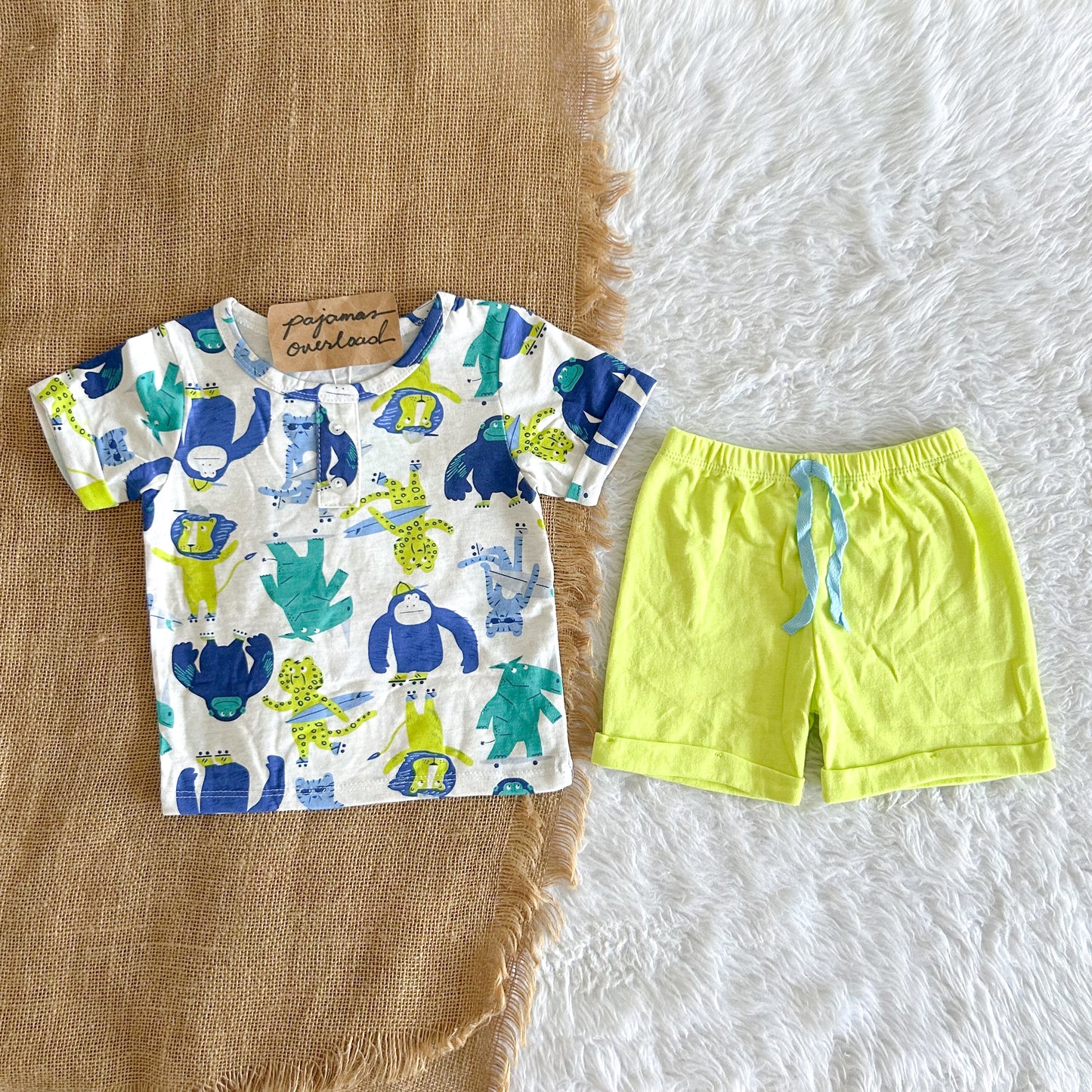 RYGEL KIDS | cotton shortsleeves top + shorts sleepwear pajama set | PajamasOverload