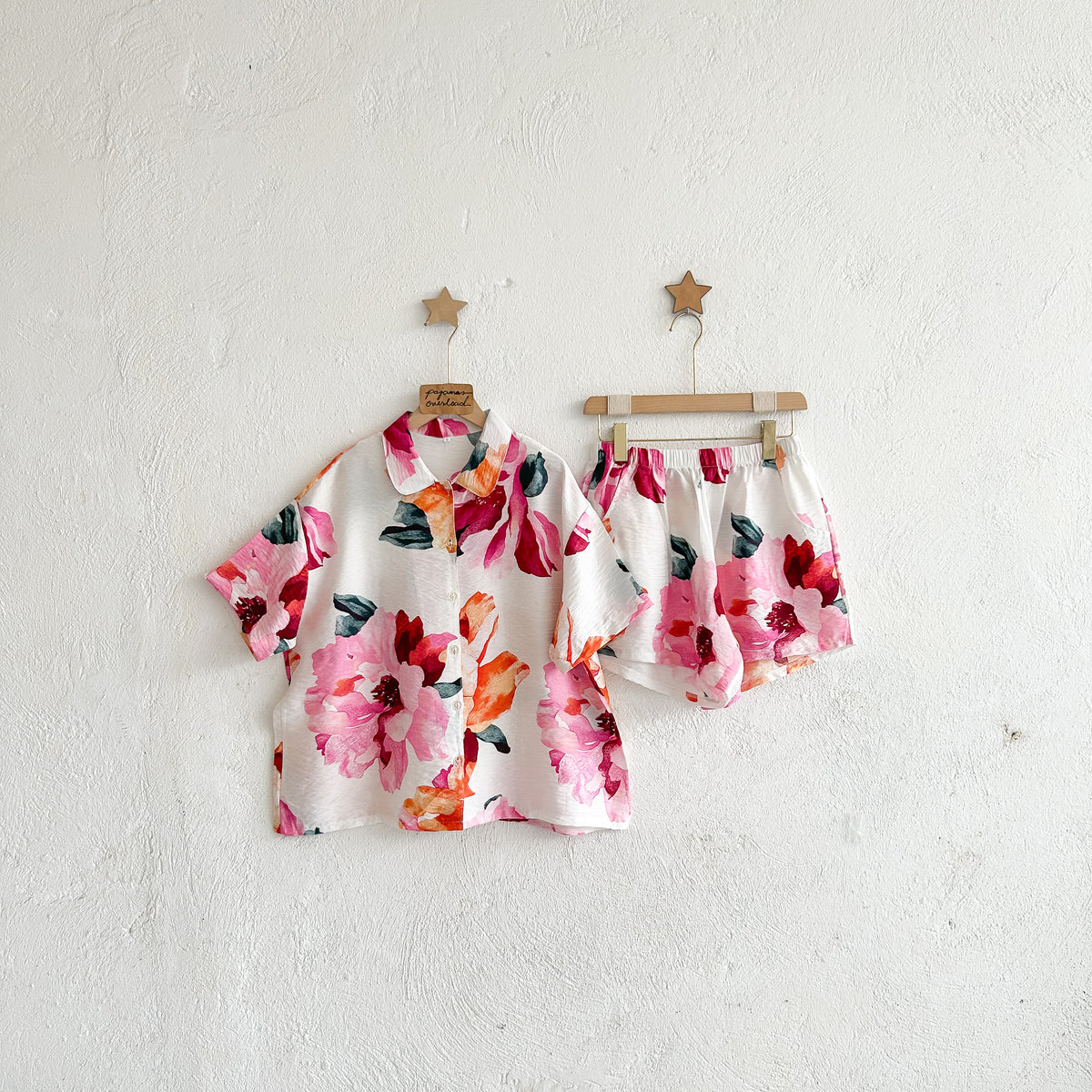 JULIANA | soft linen shortsleeves + shorts buttondown set | PajamasOverload