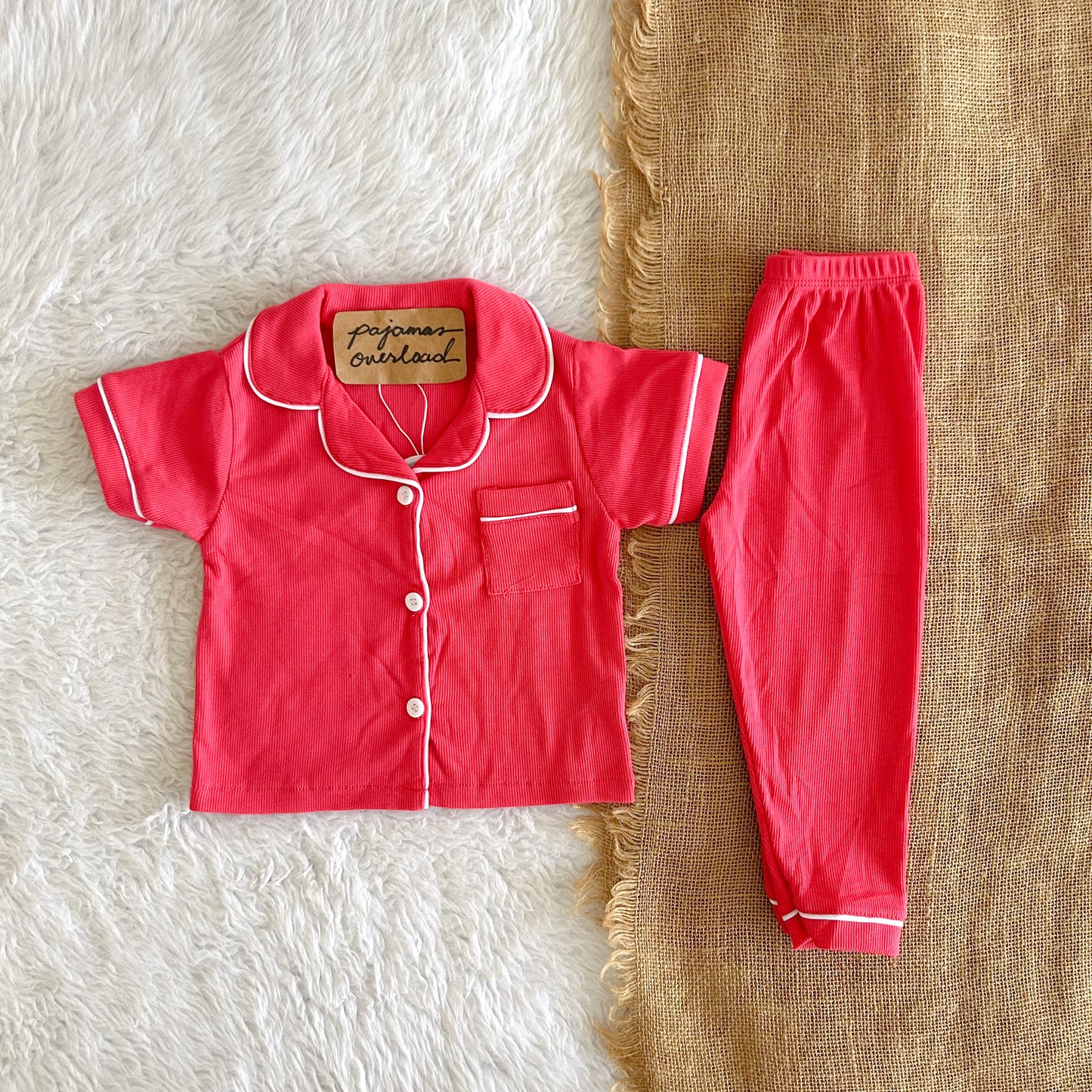 ERIN KIDS | cotton shortsleeves top + pants sleepwear pajama set | PajamasOverload