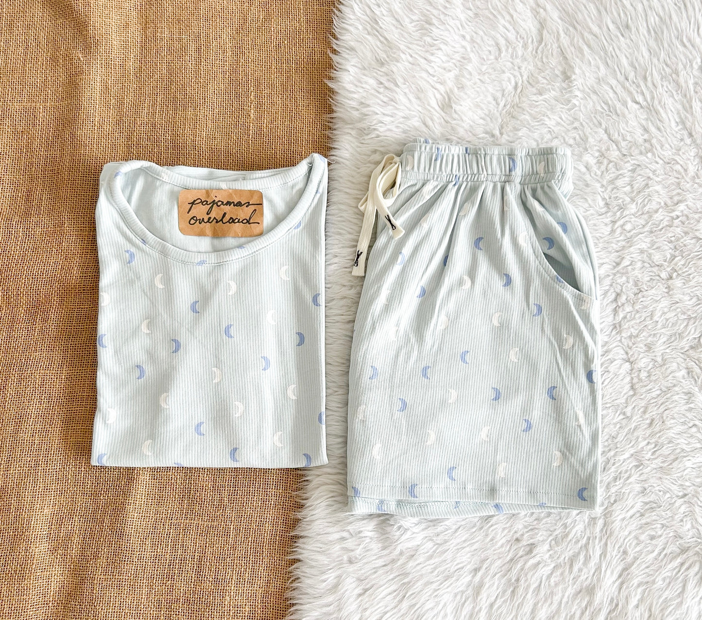 LIZ | soft linen / cotton jersey oversized shirt + shorts loungewear pajama set | PajamasOverload