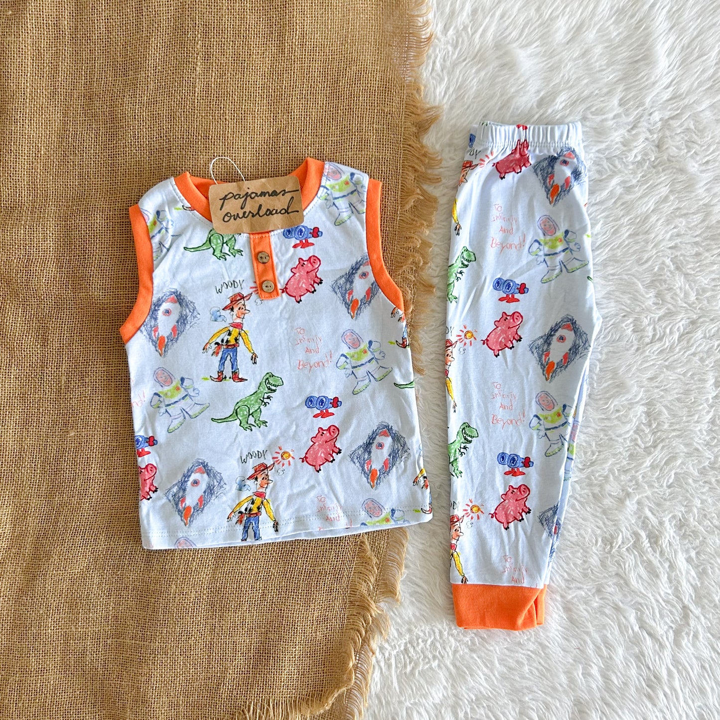 CLARK KIDS | cotton sando top + pants sleepwear pajama set | PajamasOverload