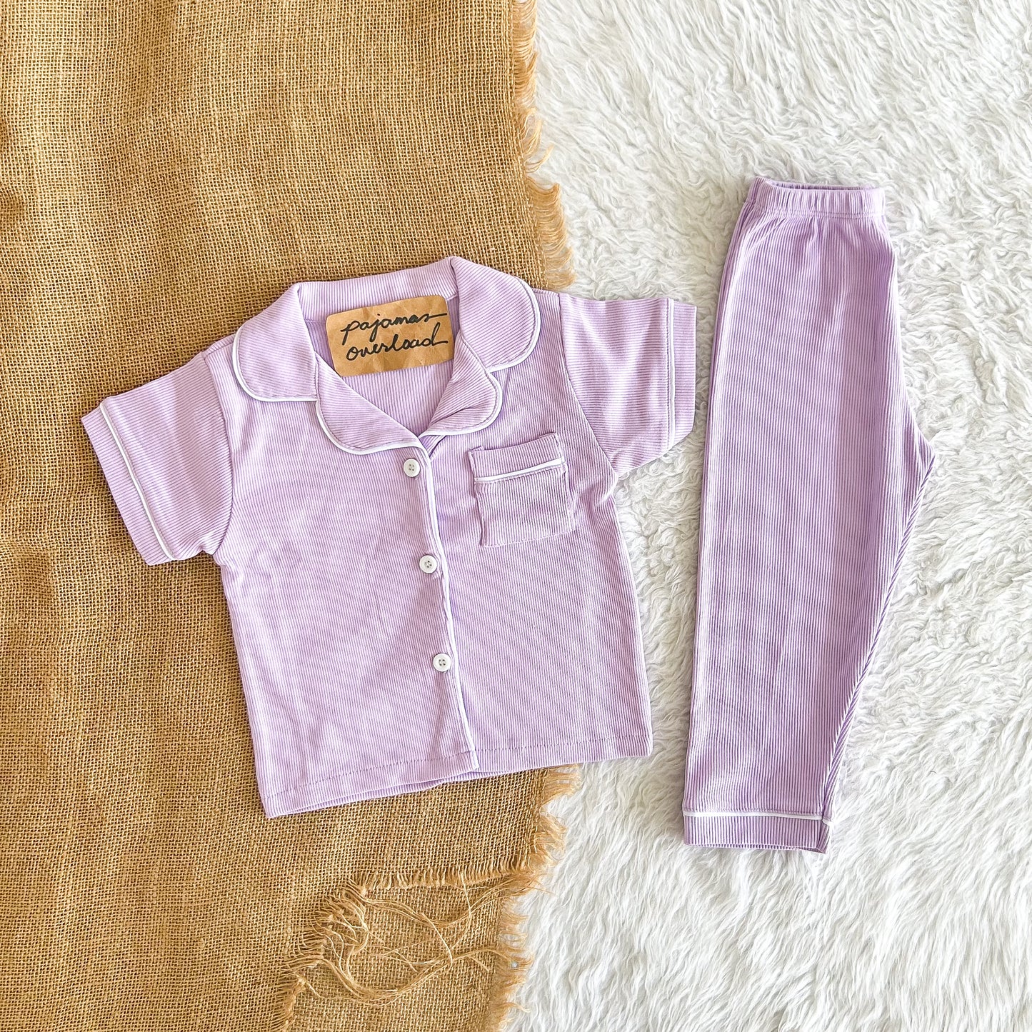 ERIN KIDS | cotton shortsleeves top + pants sleepwear pajama set | PajamasOverload