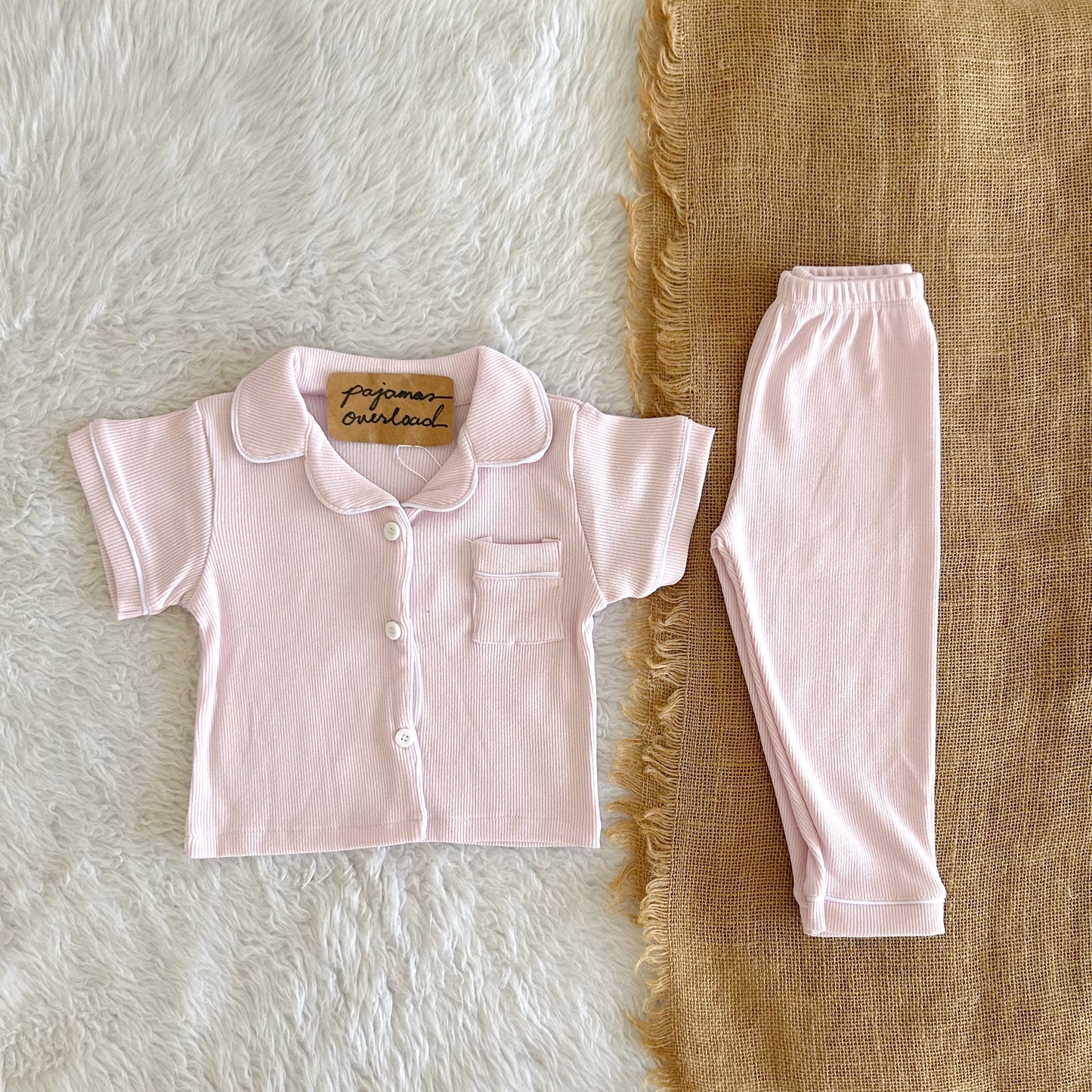 ERIN KIDS | cotton shortsleeves top + pants sleepwear pajama set | PajamasOverload