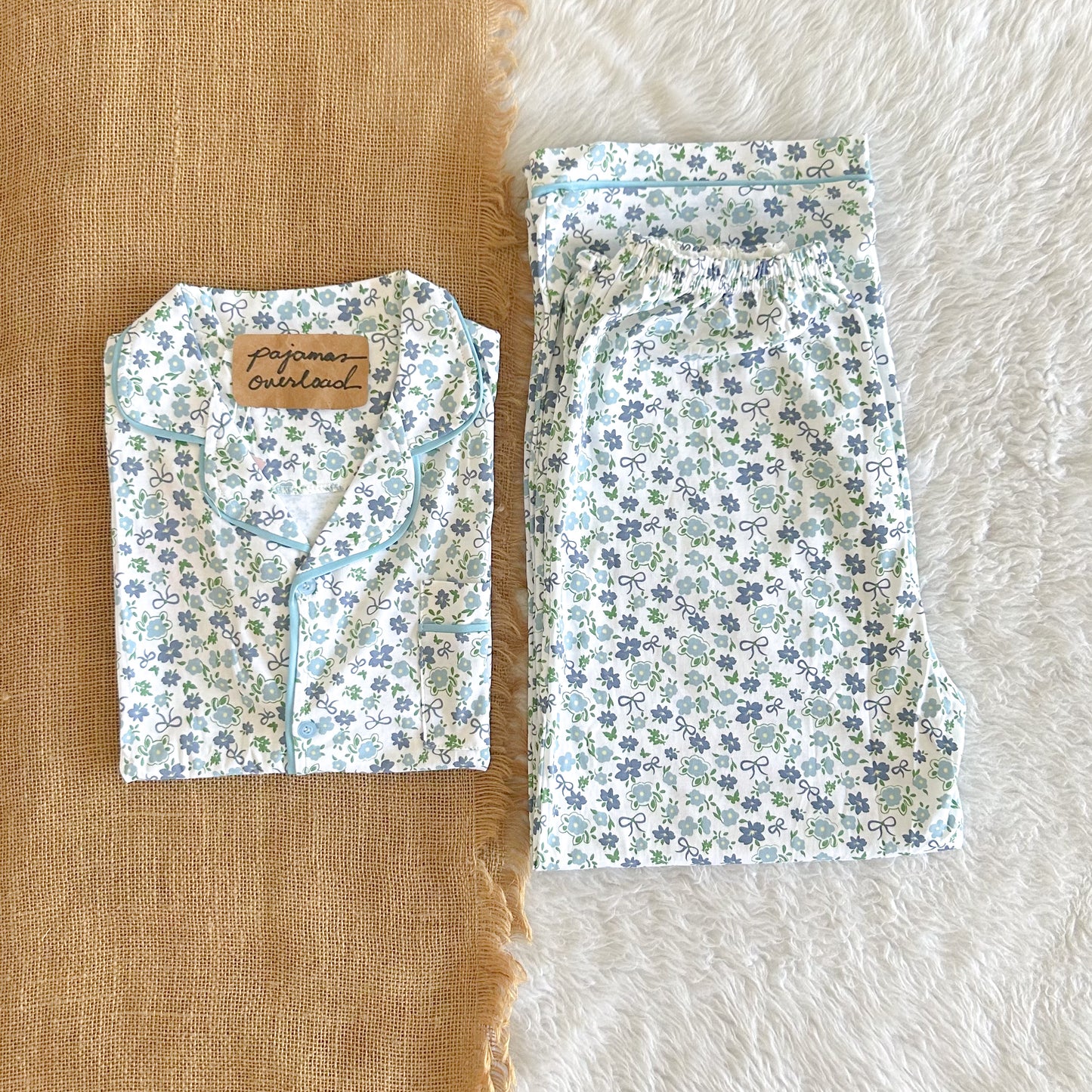 Juicy couture | cotton shortsleeves top + pants sleepwear pajama set | PajamasOverload