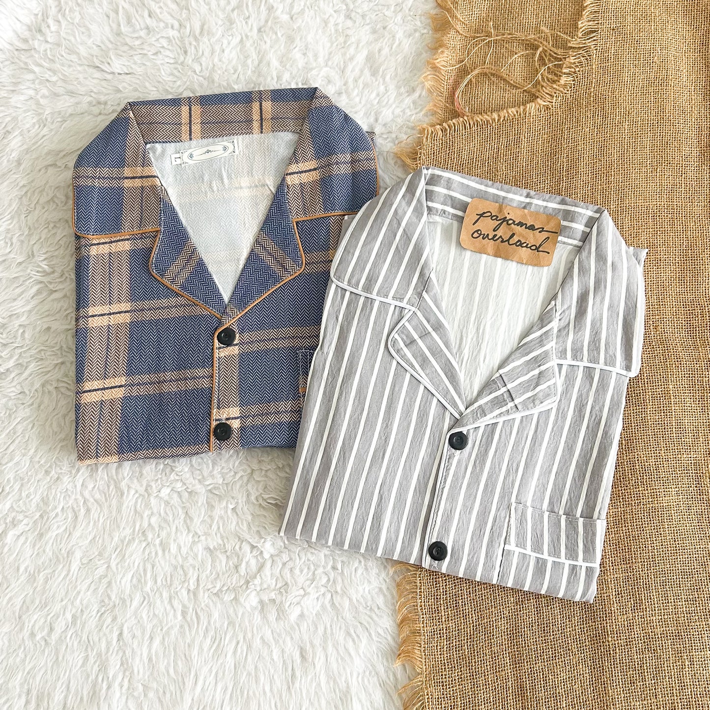 MIKE CRUMPLED | crumpled shortsleeves + pants sleepwear pajama set for MEN | PajamasOverload