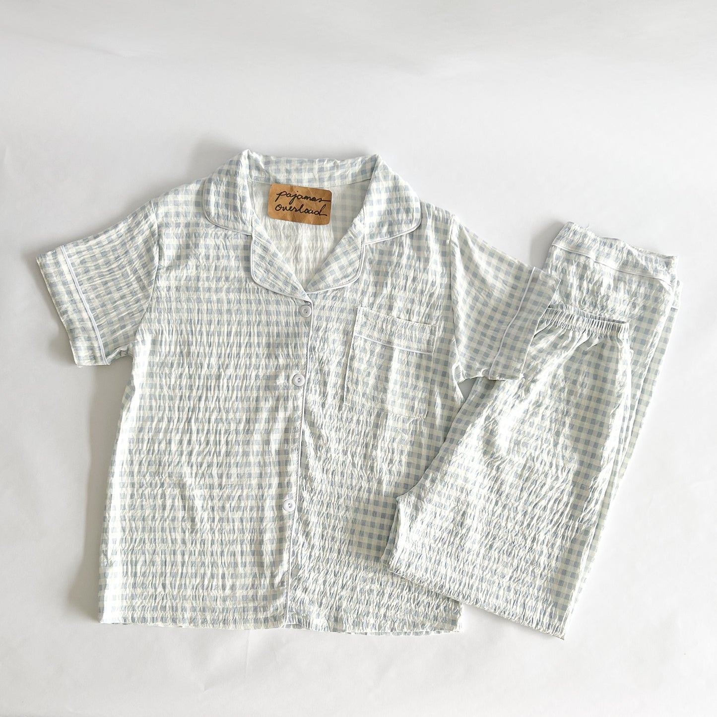 MIKE CRUMPLED | crumpled shortsleeves + pants sleepwear pajama set for MEN | PajamasOverload