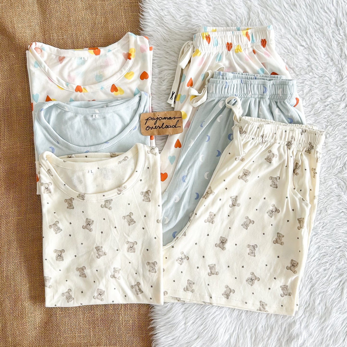 LIZ | soft linen / cotton jersey oversized shirt + shorts loungewear pajama set | PajamasOverload