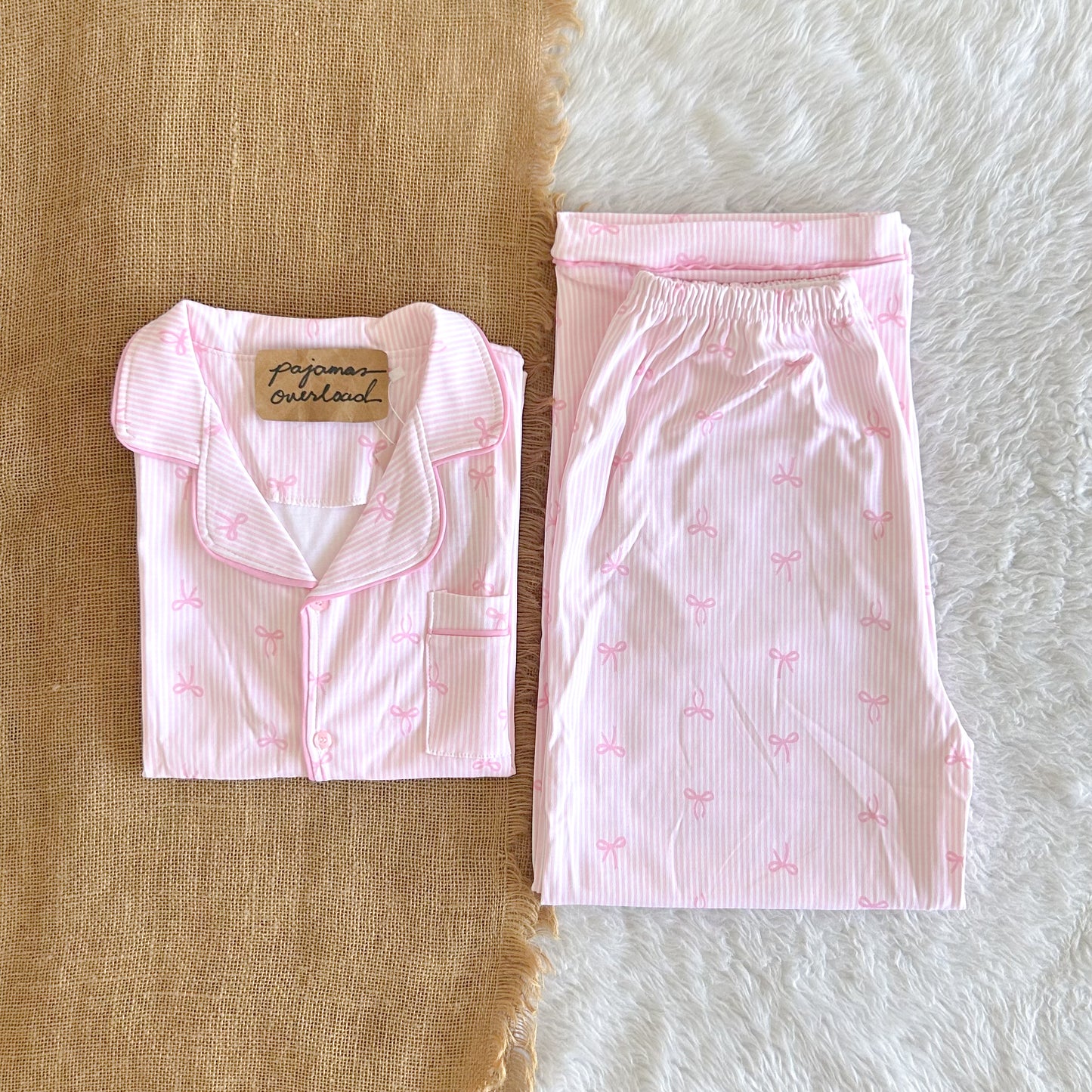 Juicy couture | cotton shortsleeves top + pants sleepwear pajama set | PajamasOverload
