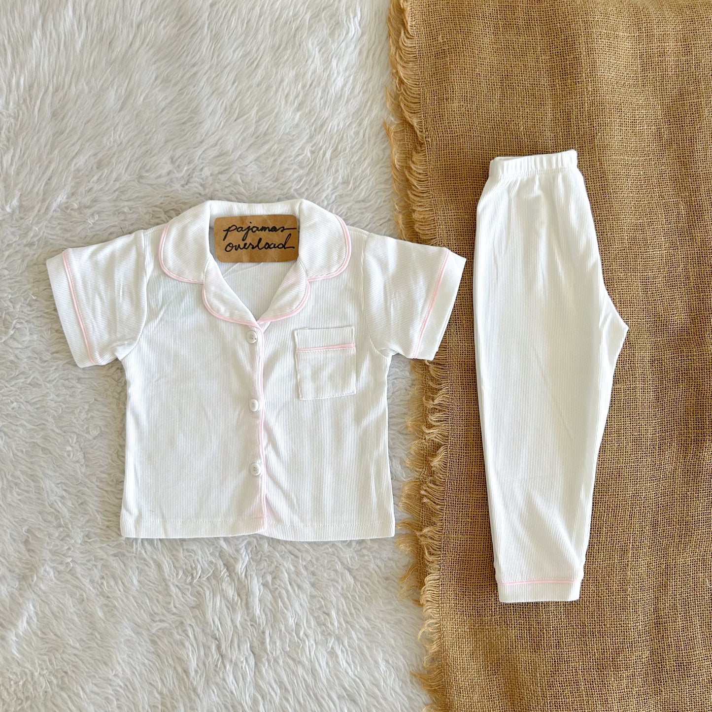 ERIN KIDS | cotton shortsleeves top + pants sleepwear pajama set | PajamasOverload