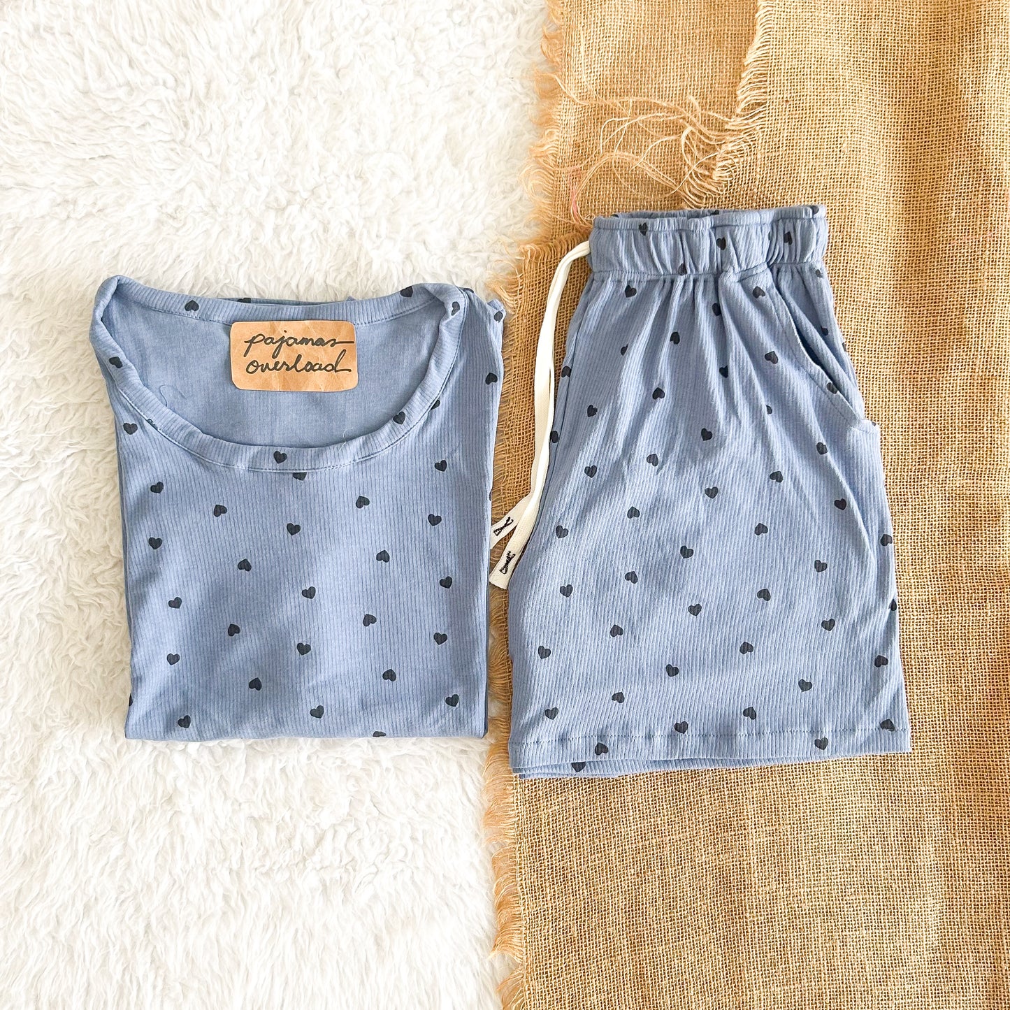LIZ | soft linen / cotton jersey oversized shirt + shorts loungewear pajama set | PajamasOverload