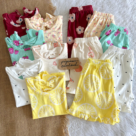 MARIA KIDS | cotton ruffles top + shorts sleepwear pajama set | PajamasOverload