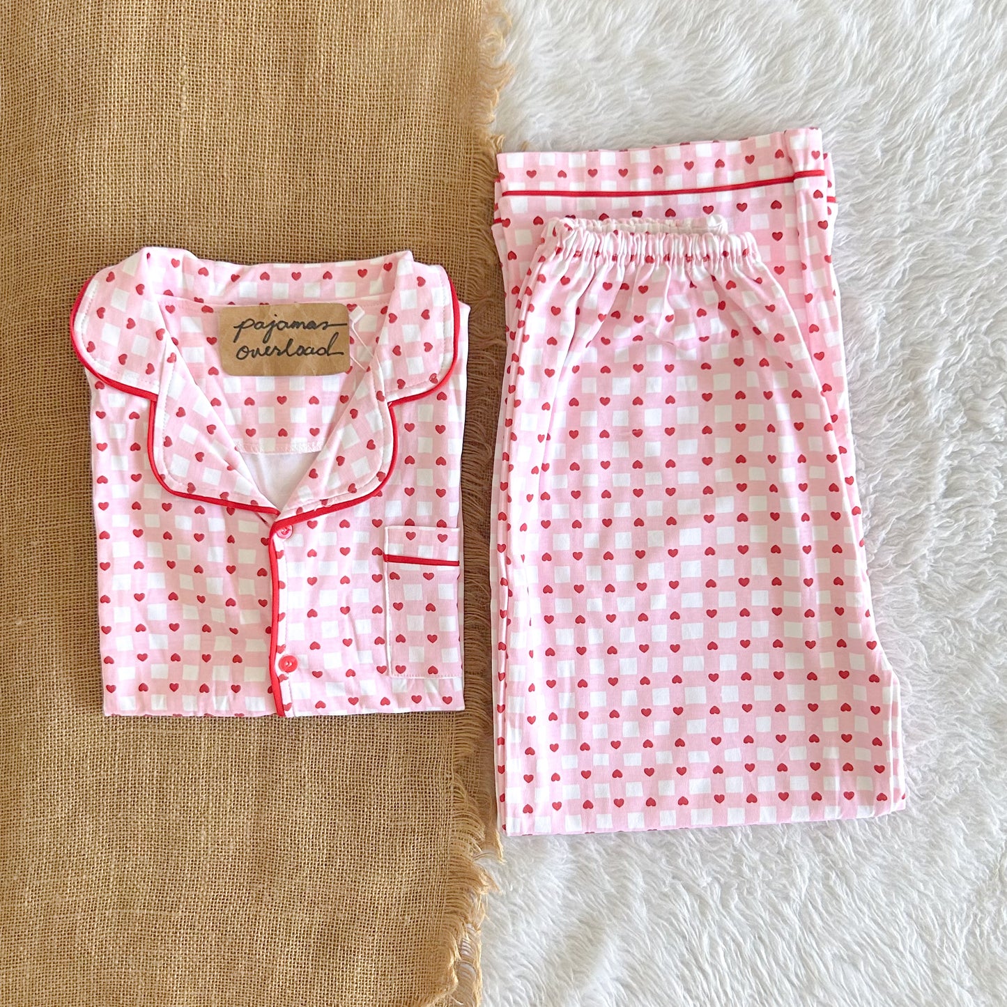 Juicy couture | cotton shortsleeves top + pants sleepwear pajama set | PajamasOverload