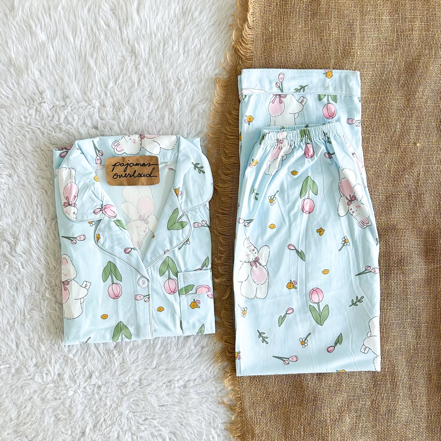 JOEY | polycotton shortsleeves + pants pajama set | PajamasOverload